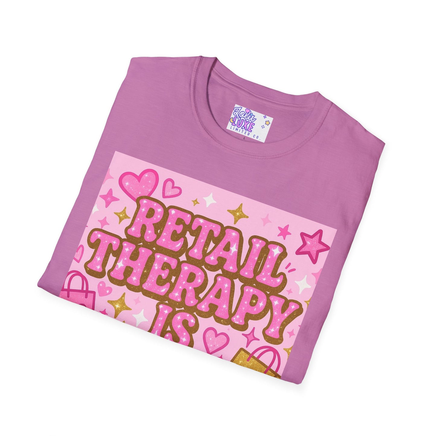 Retail Therapy Unisex Softstyle T-Shirt - Self Care Glam Tee