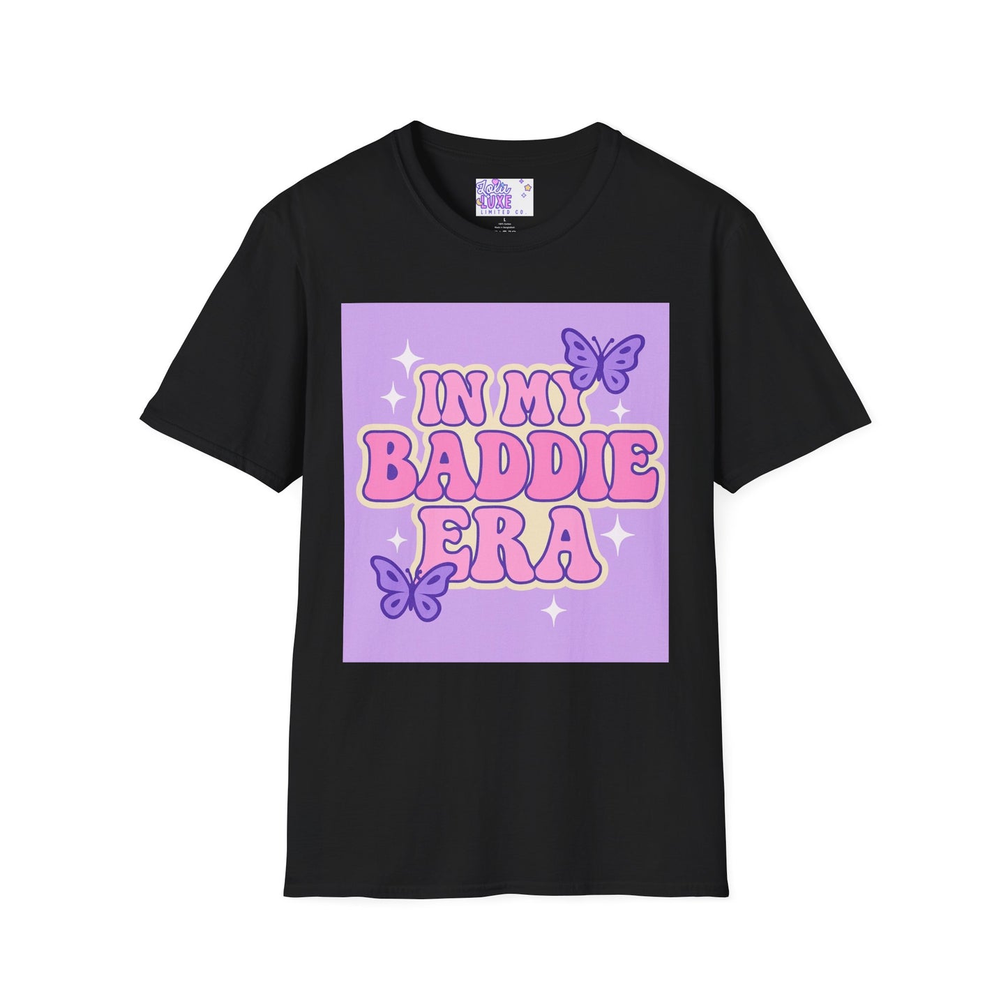 In My Baddie Era Unisex Softstyle Glam Tee - Trendy Graphic Tee for Confident Fashion Lovers