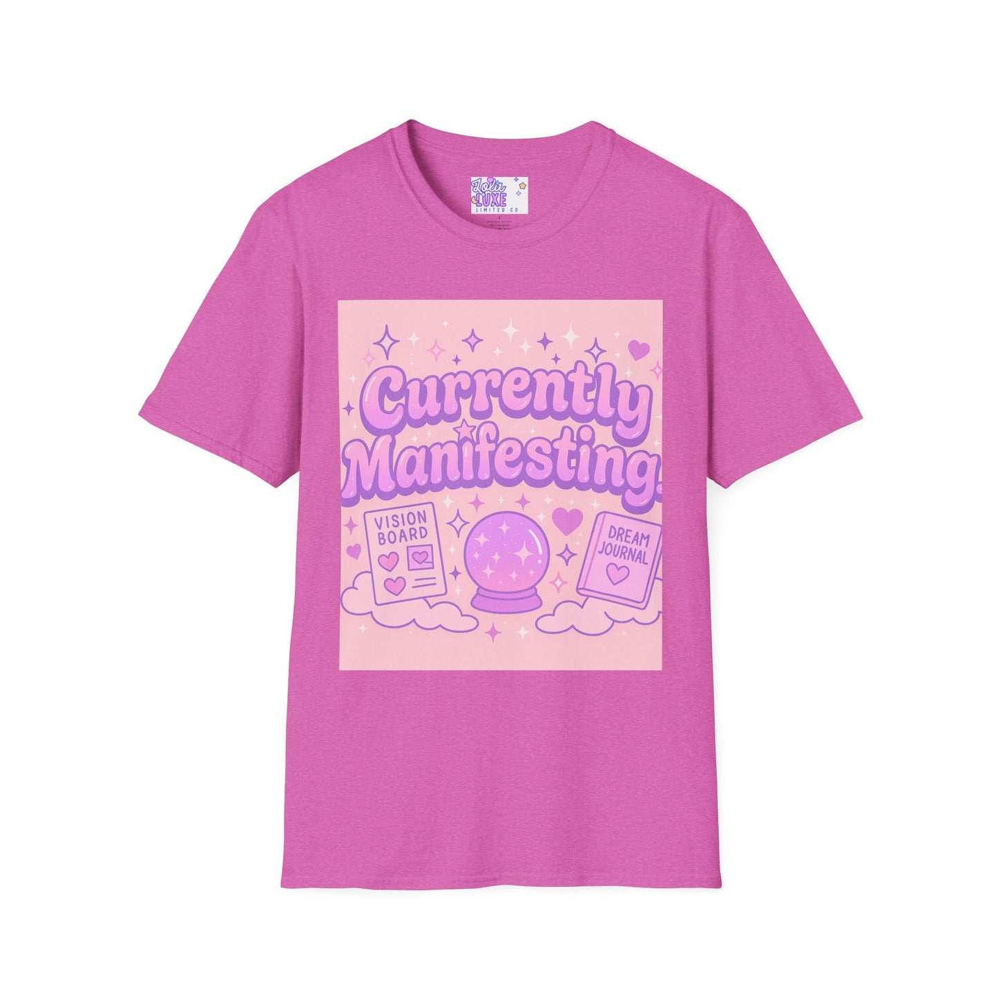Currently Manifesting Unisex Softstyle Glam Tee - Positive Vibes for Dreamers & Creatives