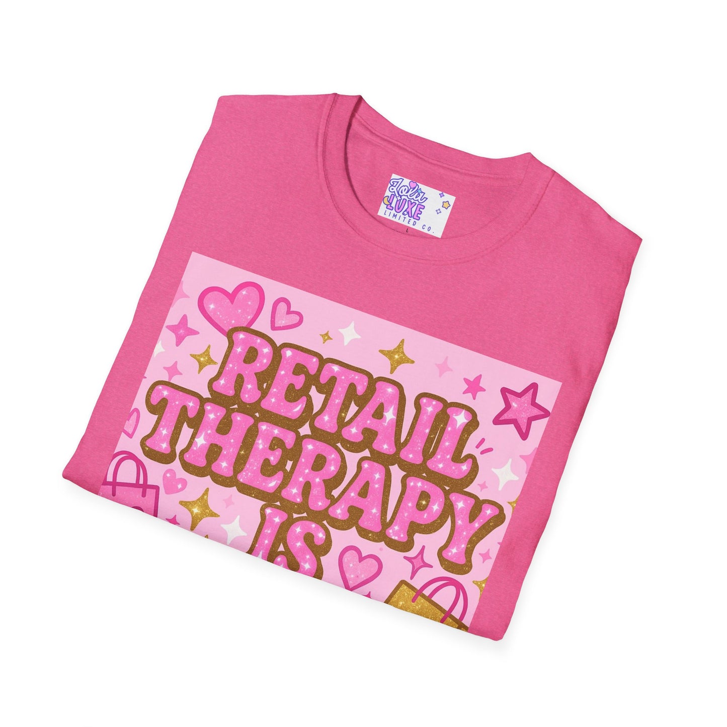 Retail Therapy Unisex Softstyle T-Shirt - Self Care Glam Tee