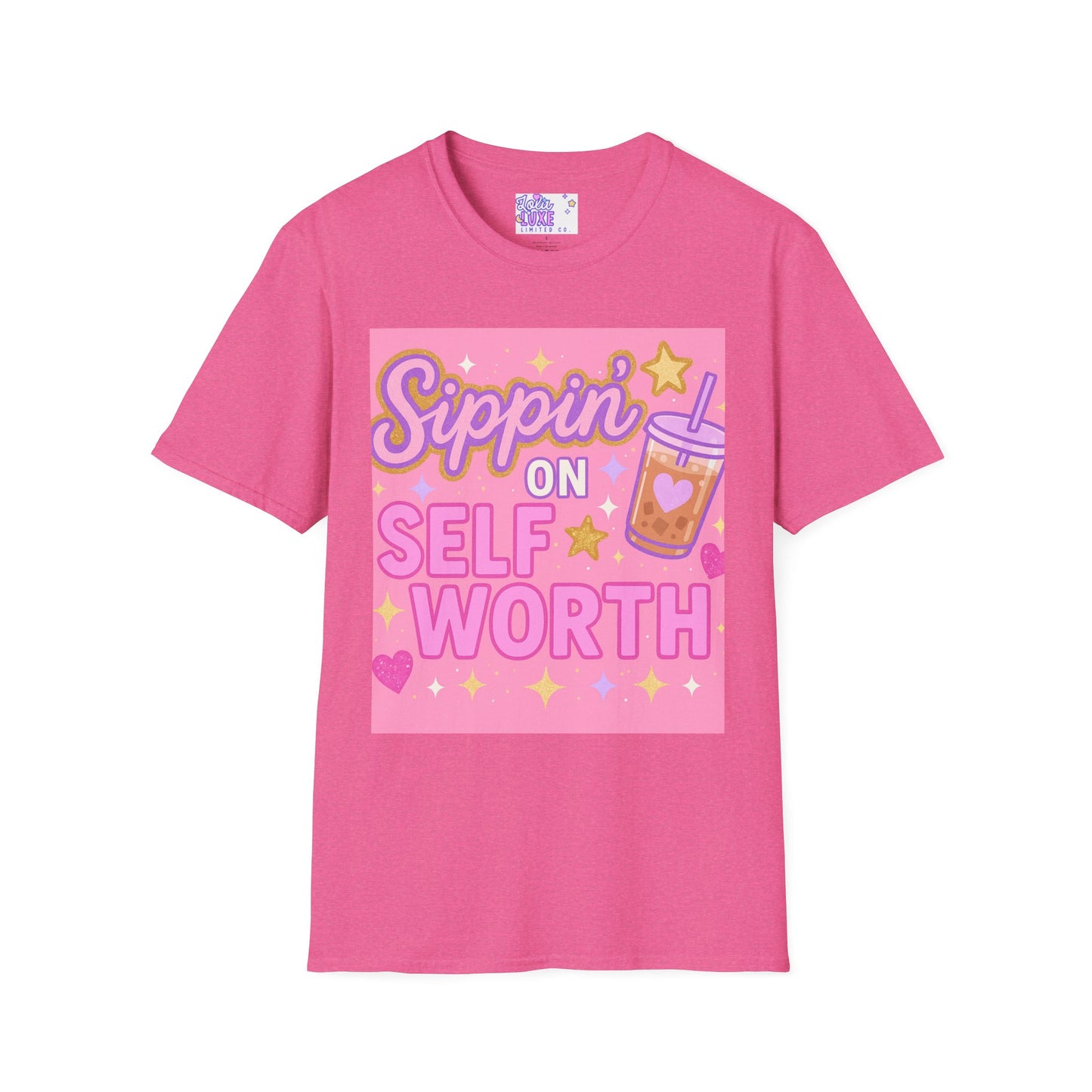 Self Worth Unisex Softstyle T-Shirt - Positive Affirmation Glam Tee
