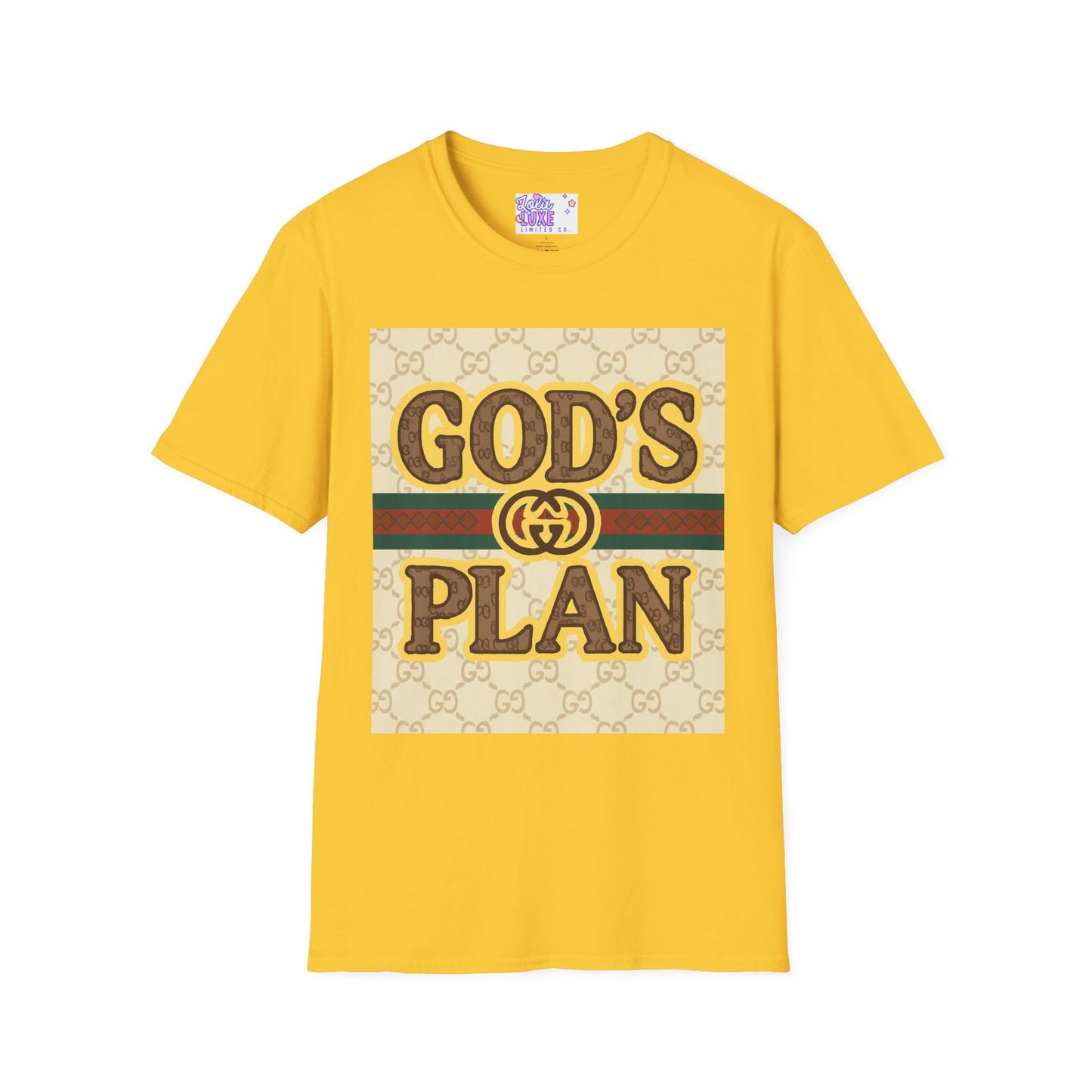God's Plan Unisex Softstyle Glam Tee - Casual Inspirational Apparel