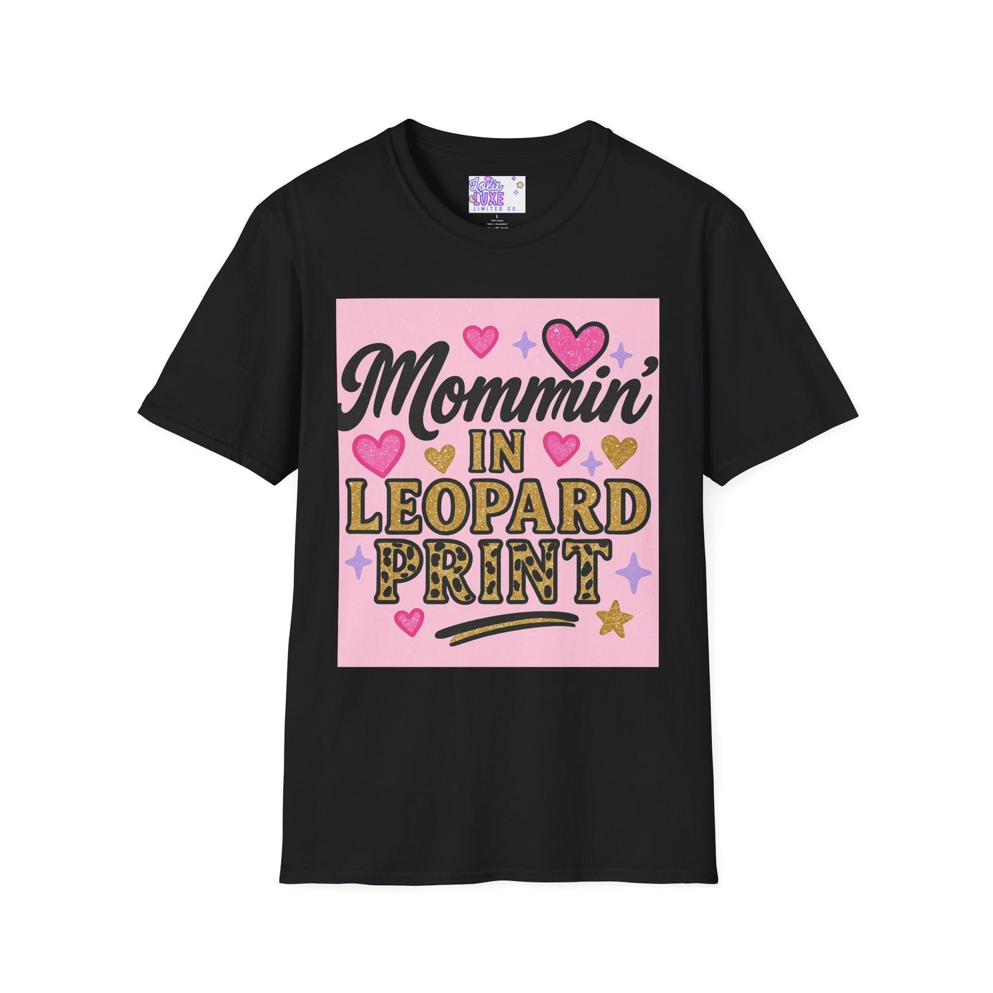 Mommin' in Leopard Print Unisex T-Shirt - Fun & Stylish Apparel for Moms Glam Tee