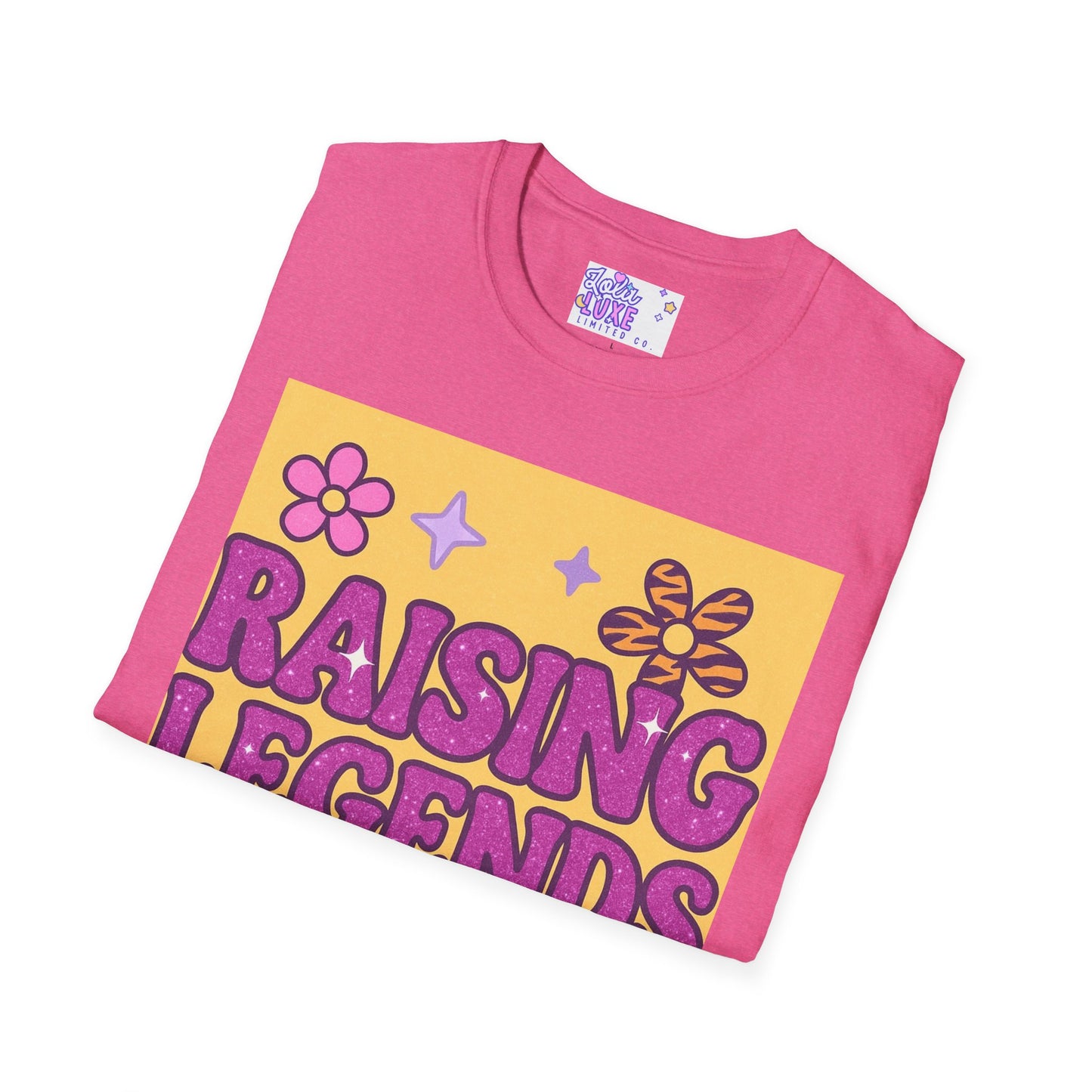 Raising Legends Unisex Softstyle T-Shirt - Vibrant Floral Design for Celebrations