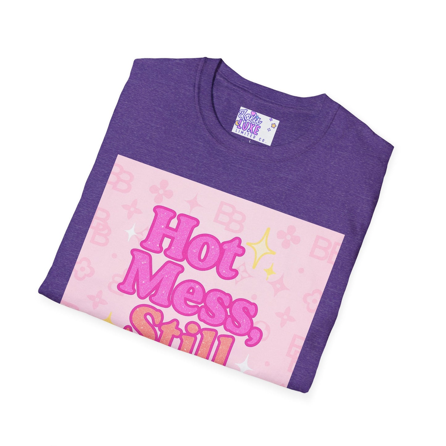 Hot Mess Still Blessed Unisex Softstyle Glam Tee - Fun & Comfortable Casual Wear