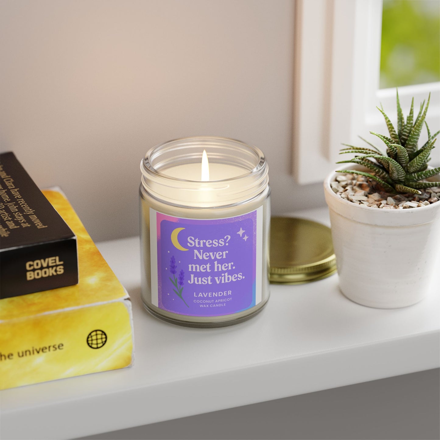 Lavender Scented Candles, Coconut Apricot Wax (4oz, 9oz)