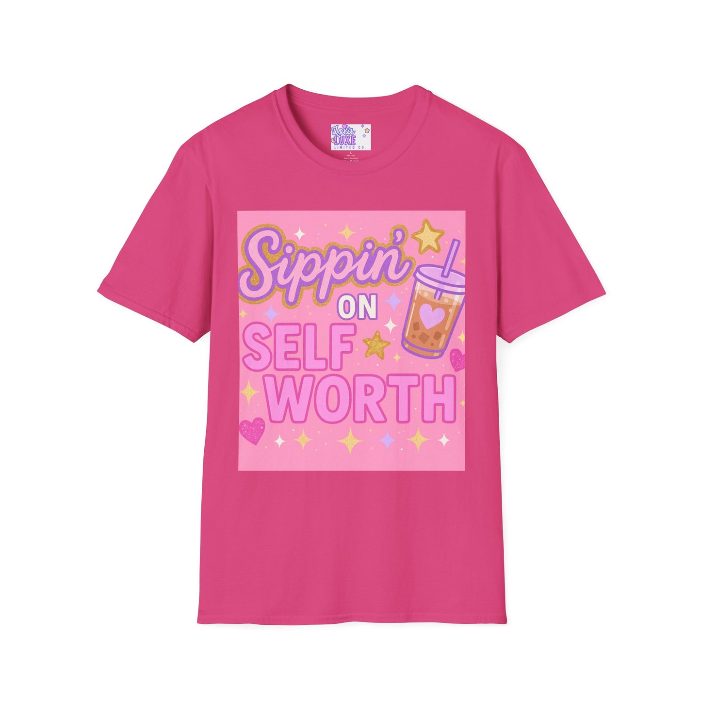 Self Worth Unisex Softstyle T-Shirt - Positive Affirmation Glam Tee
