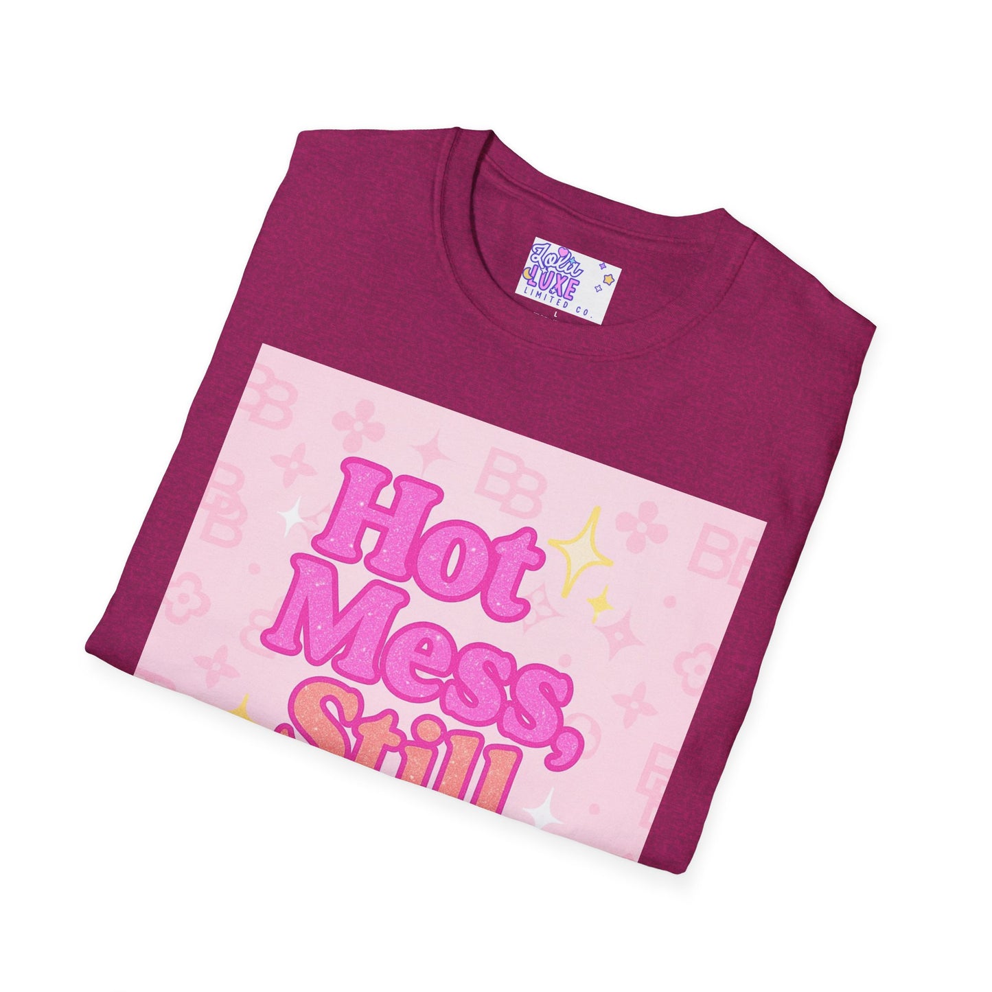 Hot Mess Still Blessed Unisex Softstyle Glam Tee - Fun & Comfortable Casual Wear