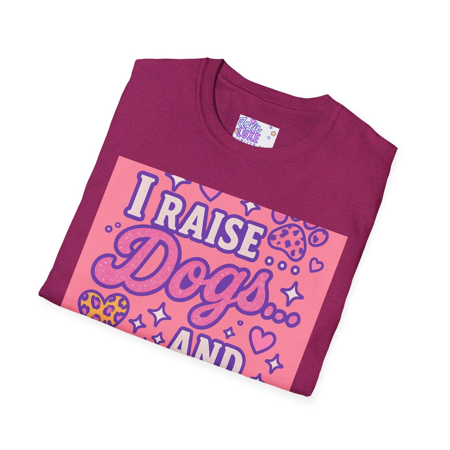 I Raise Dogs and Standards T-Shirt | Unisex Softstyle Glam Tee for Dog Lovers