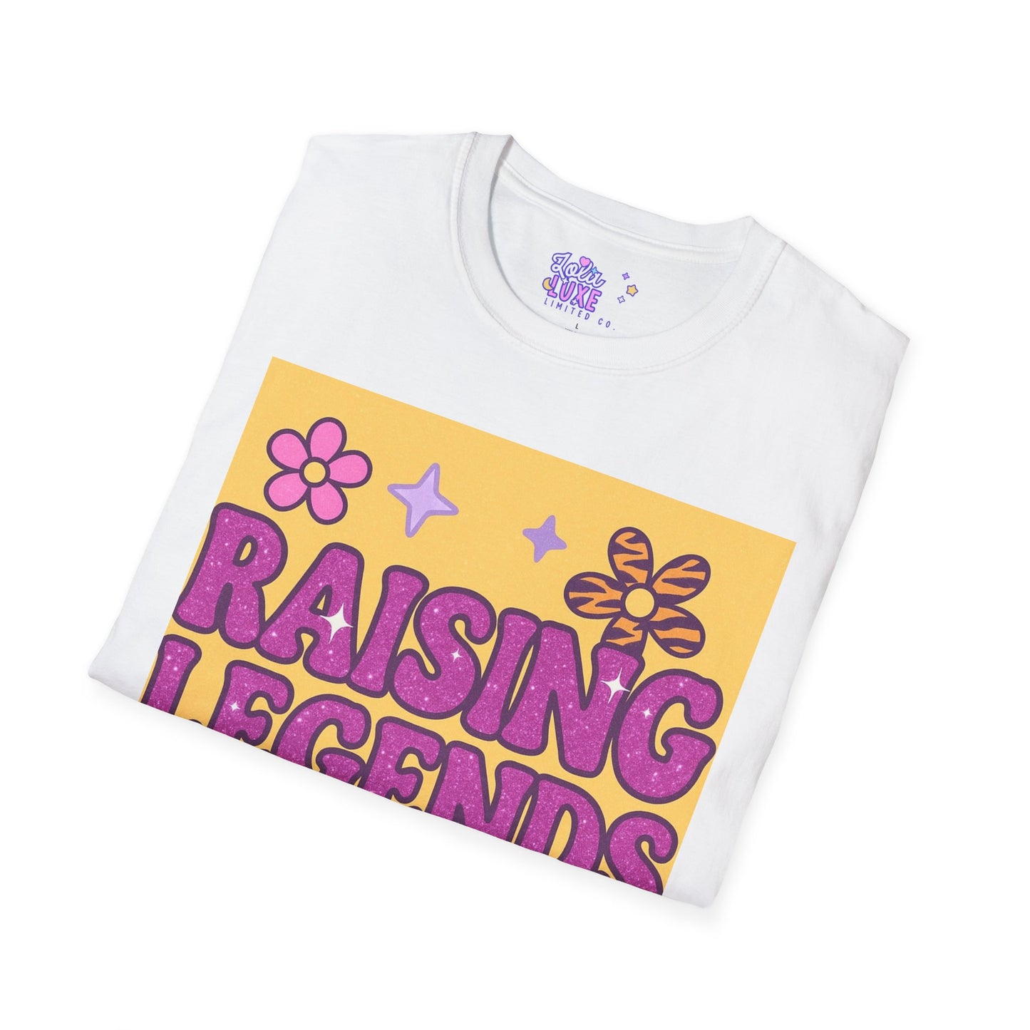 Raising Legends Unisex Softstyle T-Shirt - Vibrant Floral Design for Celebrations