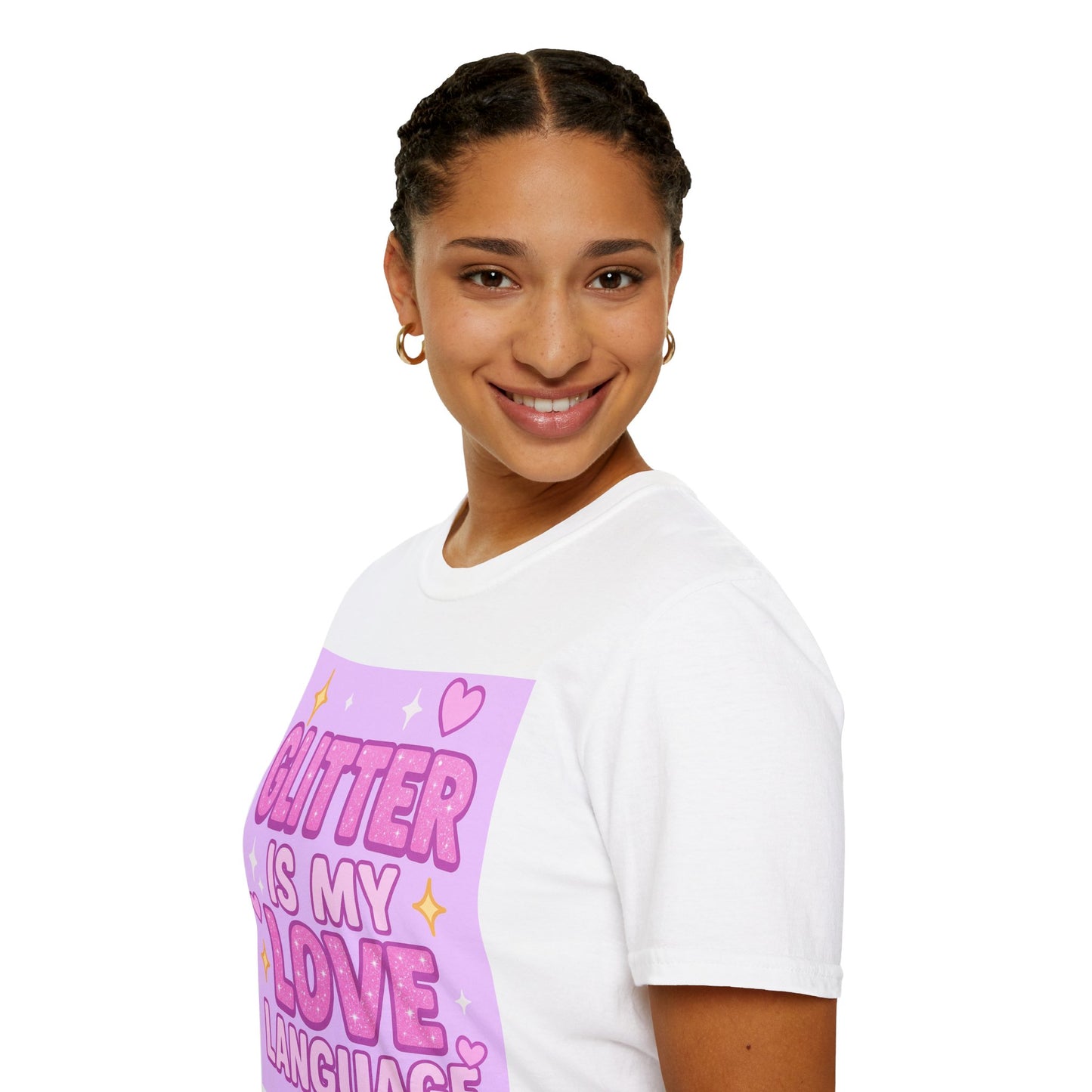 Glitter Is My Love Language Unisex Softstyle Glam Tee