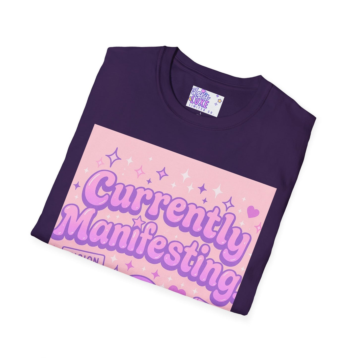 Currently Manifesting Unisex Softstyle Glam Tee - Positive Vibes for Dreamers & Creatives