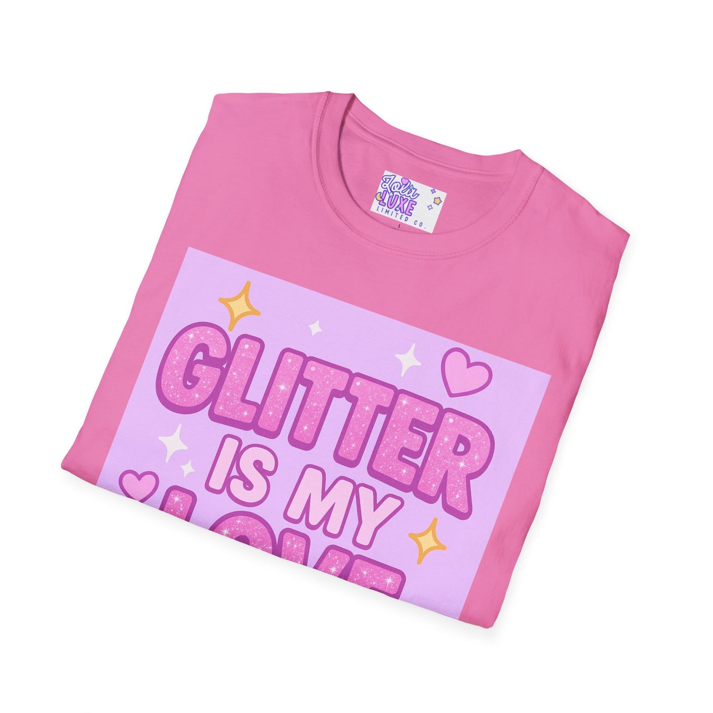 Glitter Is My Love Language Unisex Softstyle Glam Tee