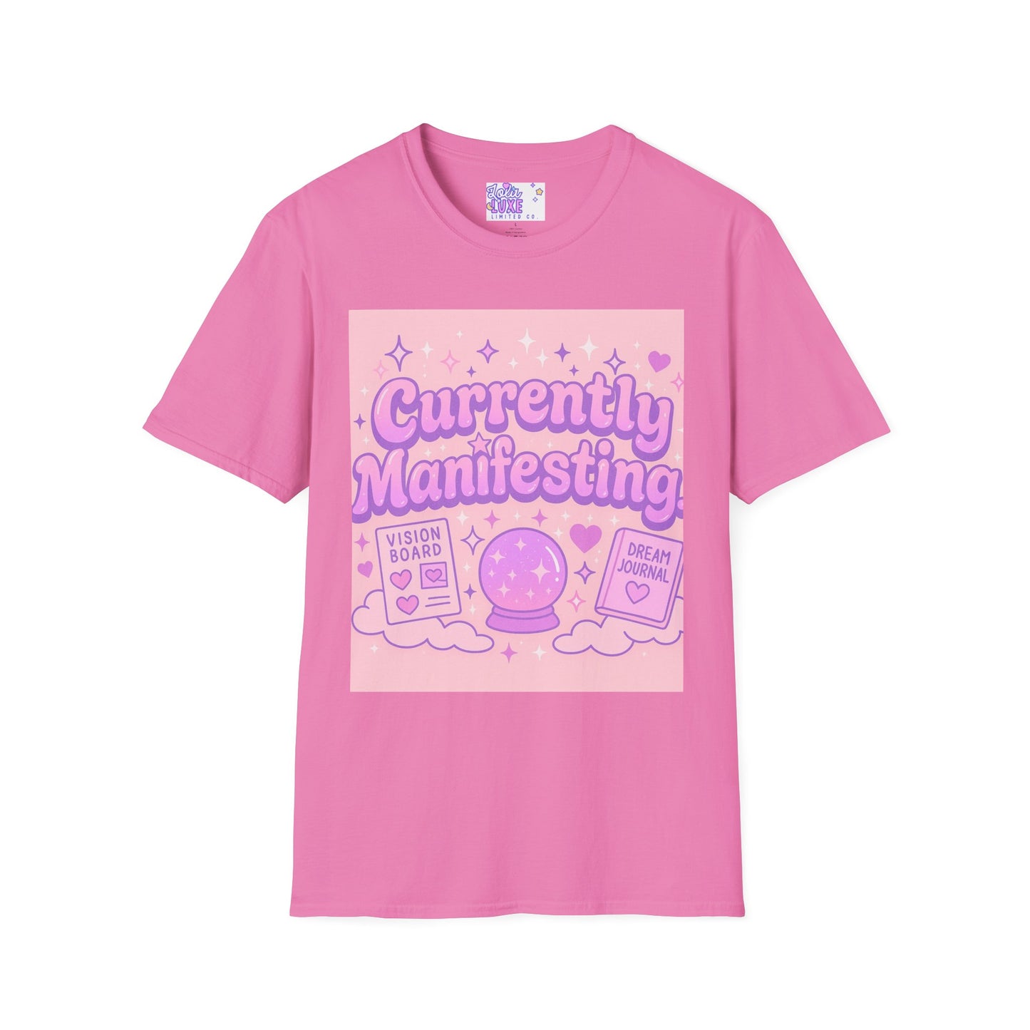 Currently Manifesting Unisex Softstyle Glam Tee - Positive Vibes for Dreamers & Creatives