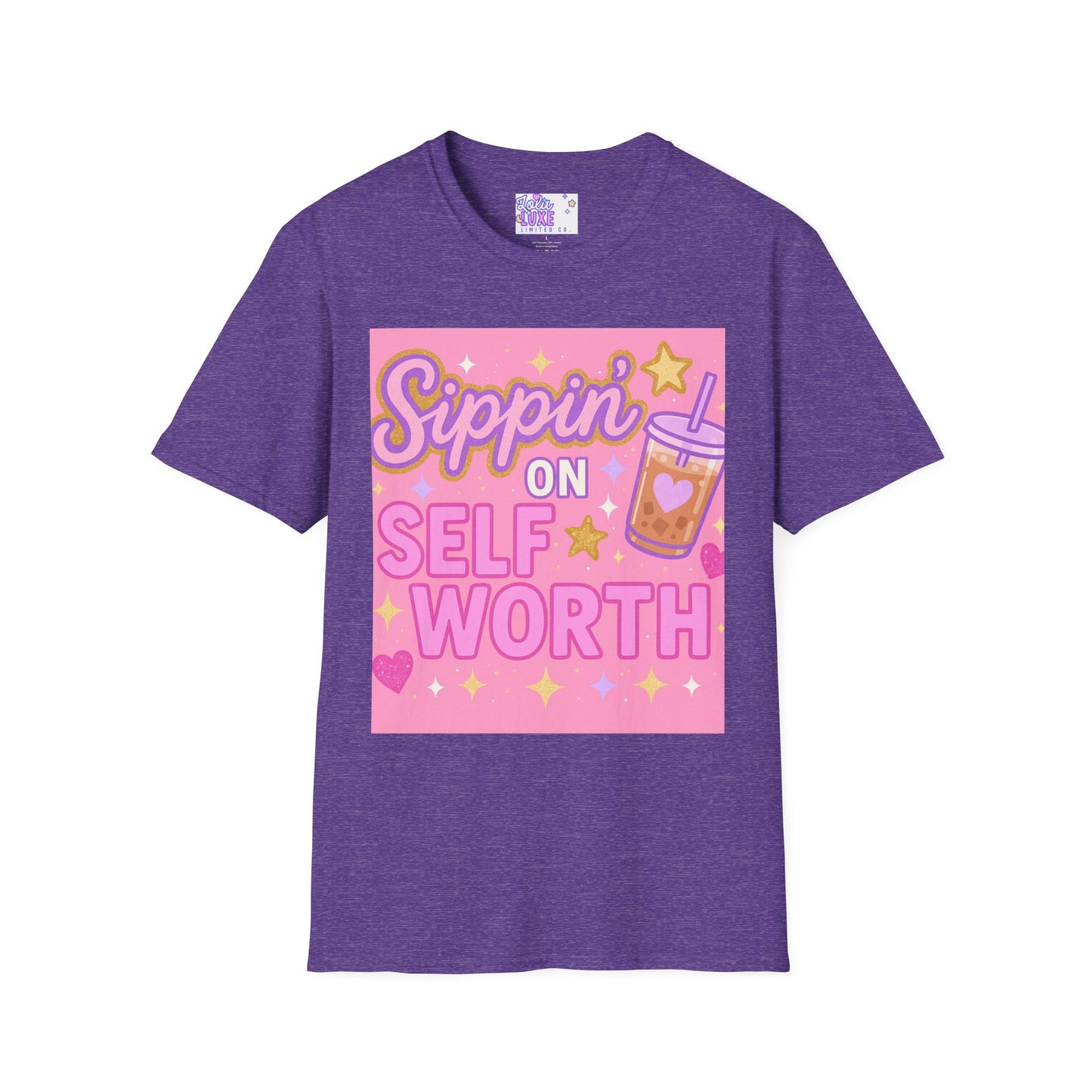 Self Worth Unisex Softstyle T-Shirt - Positive Affirmation Glam Tee