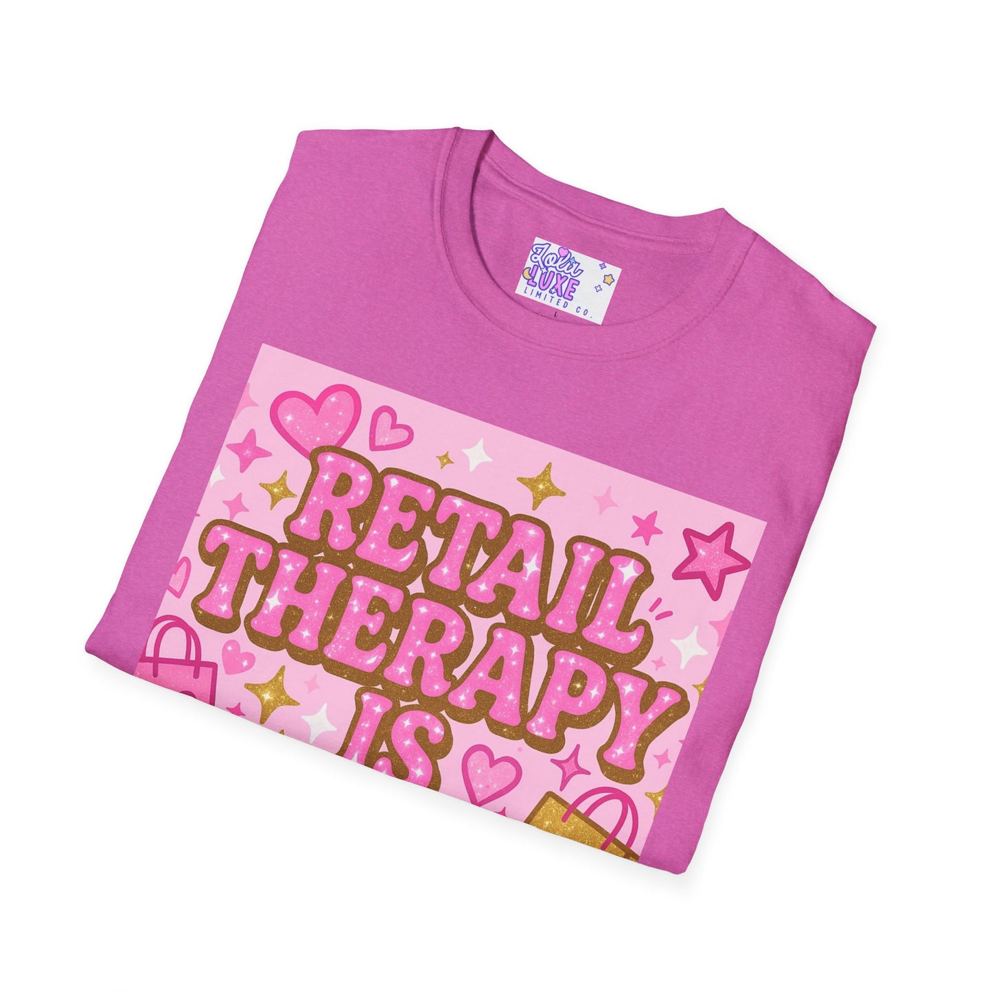 Retail Therapy Unisex Softstyle T-Shirt - Self Care Glam Tee
