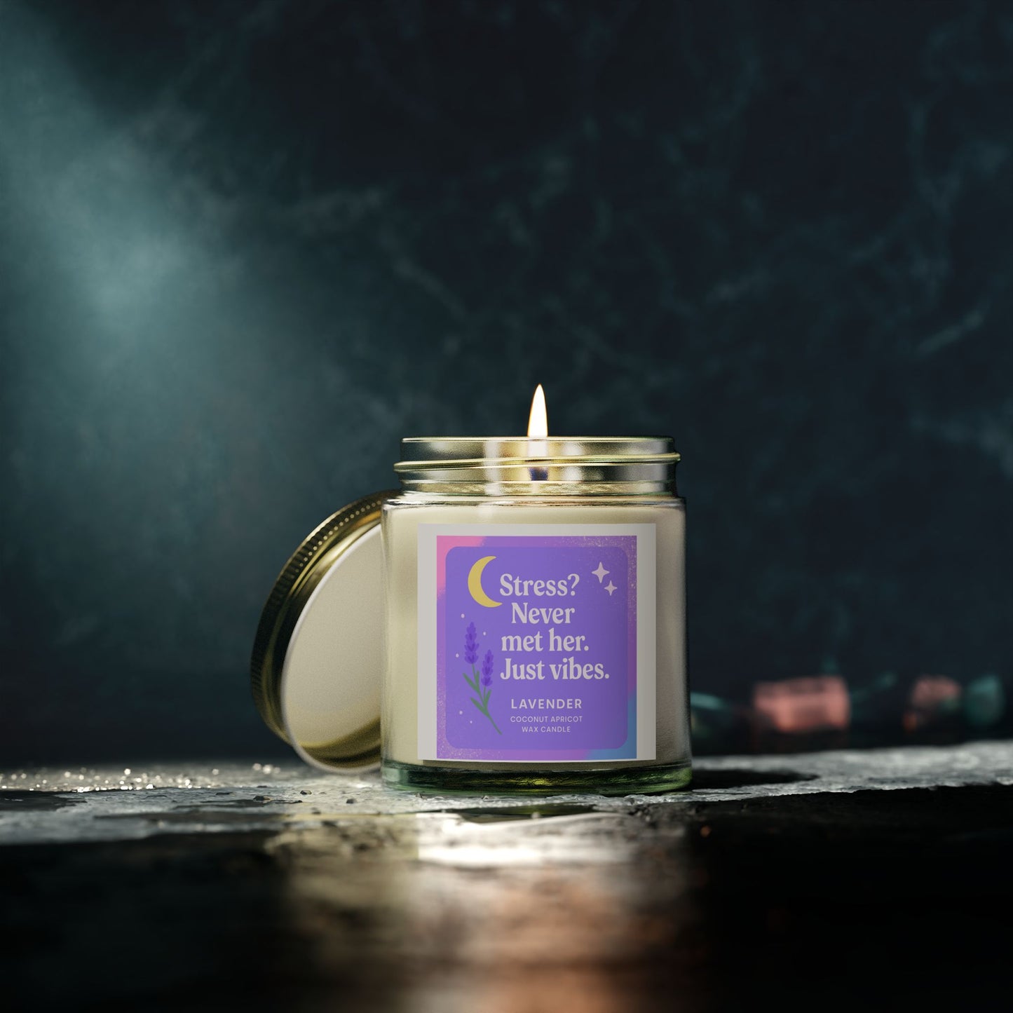 Lavender Scented Candles, Coconut Apricot Wax (4oz, 9oz)