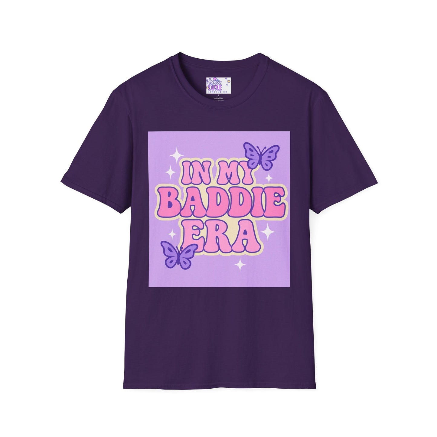 In My Baddie Era Unisex Softstyle Glam Tee - Trendy Graphic Tee for Confident Fashion Lovers