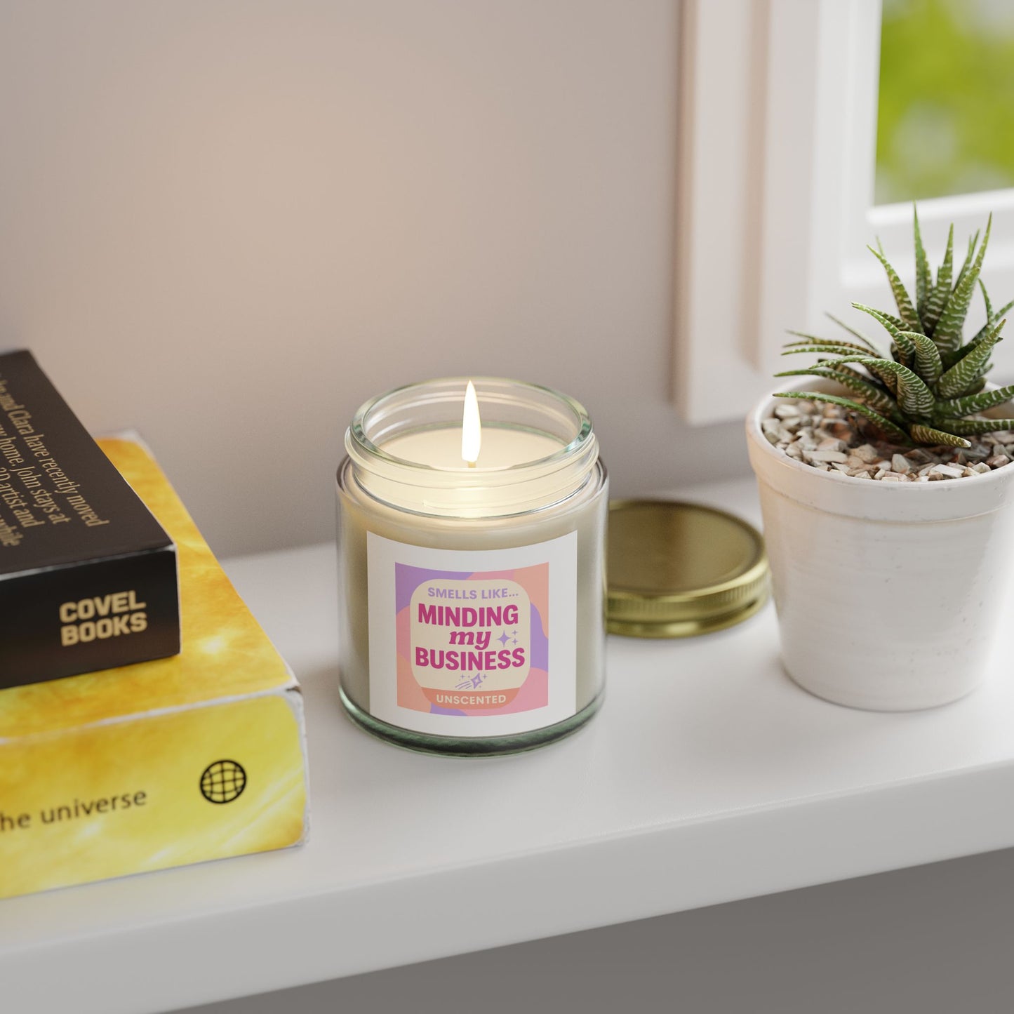 Unscented Candles, Coconut Apricot Wax (4oz, 9oz)