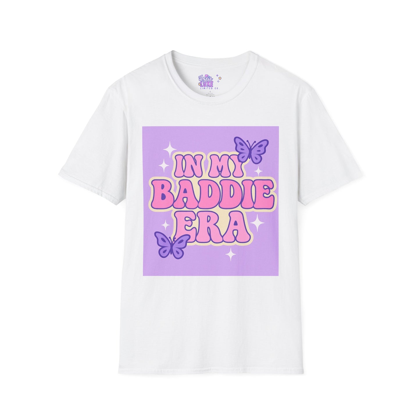 In My Baddie Era Unisex Softstyle Glam Tee - Trendy Graphic Tee for Confident Fashion Lovers