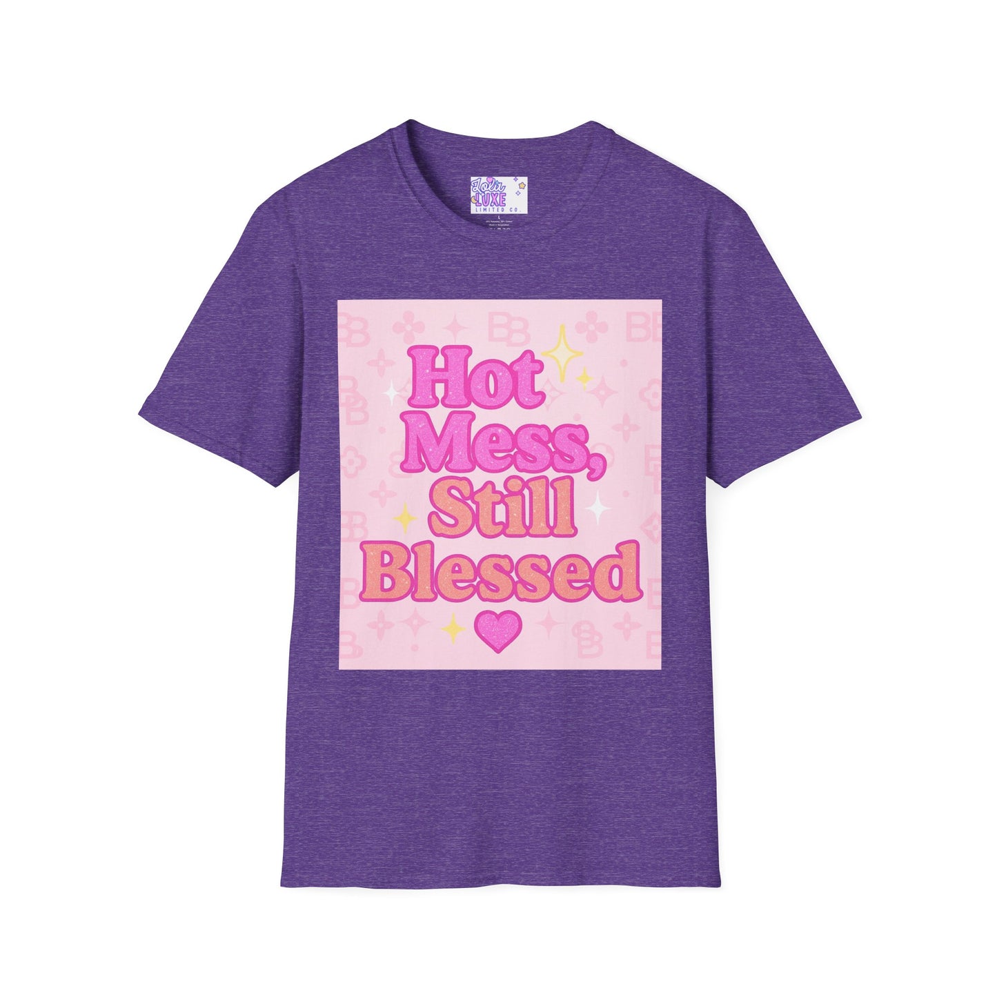Hot Mess Still Blessed Unisex Softstyle Glam Tee - Fun & Comfortable Casual Wear