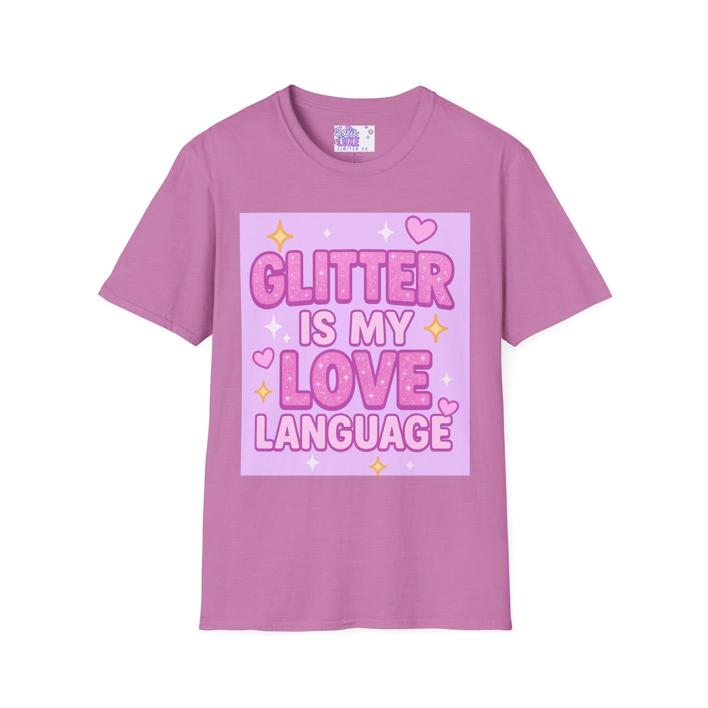Glitter Is My Love Language Unisex Softstyle Glam Tee