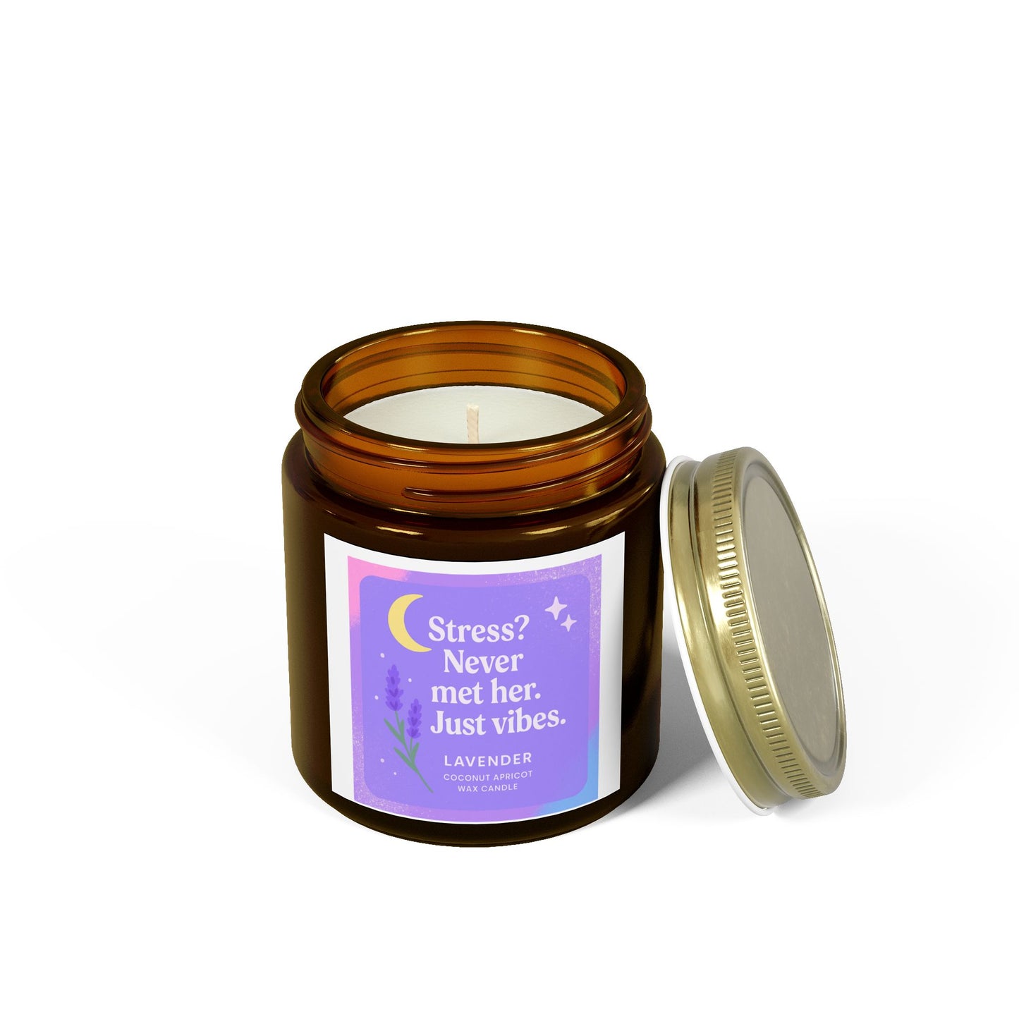 Lavender Scented Candles, Coconut Apricot Wax (4oz, 9oz)