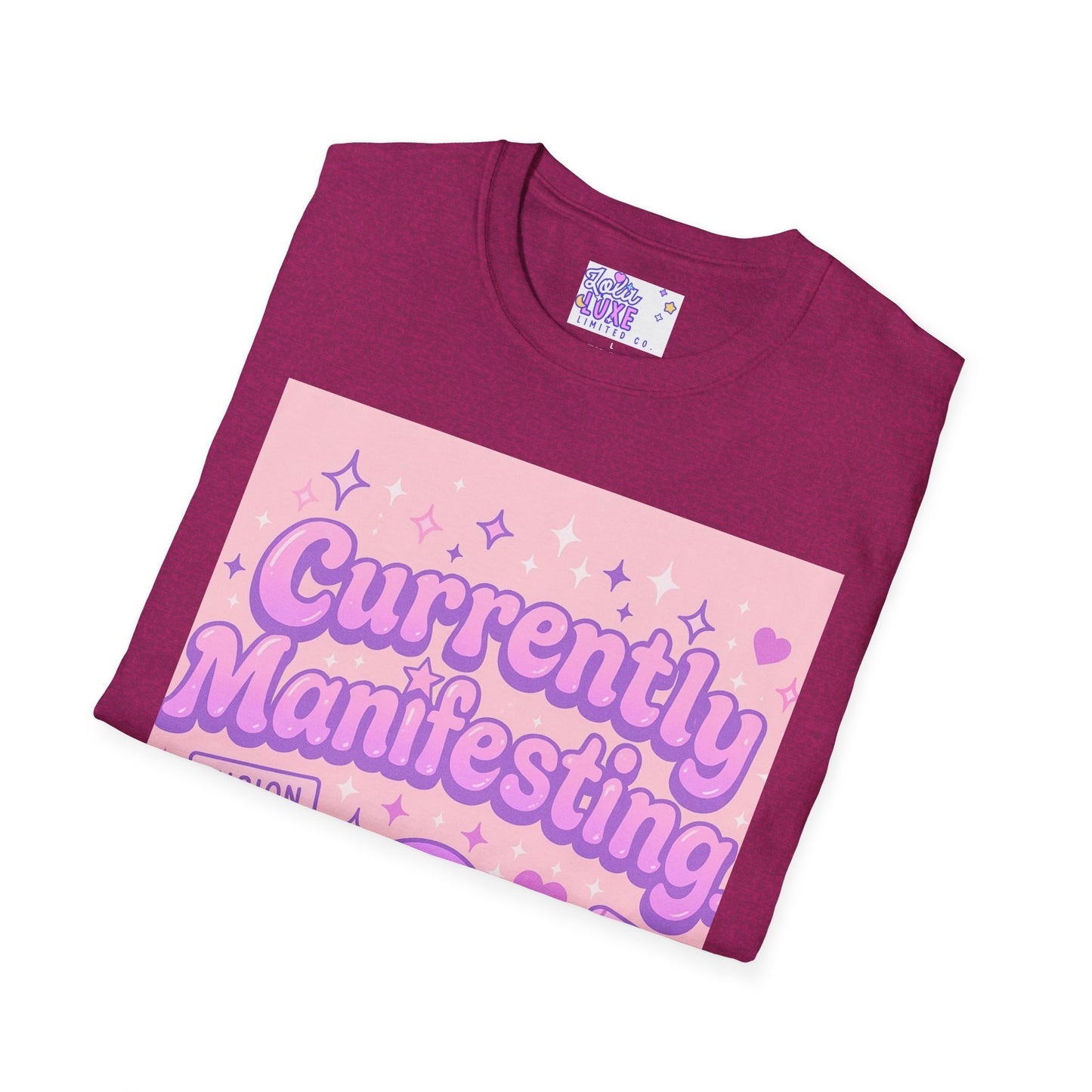 Currently Manifesting Unisex Softstyle Glam Tee - Positive Vibes for Dreamers & Creatives