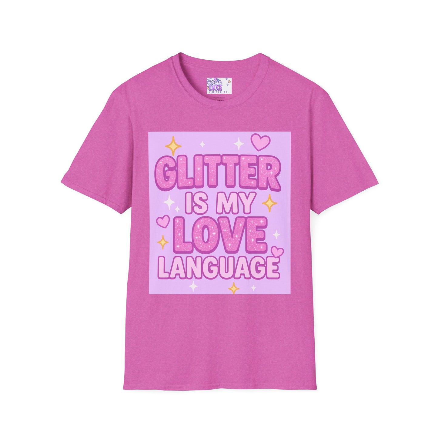 Glitter Is My Love Language Unisex Softstyle Glam Tee