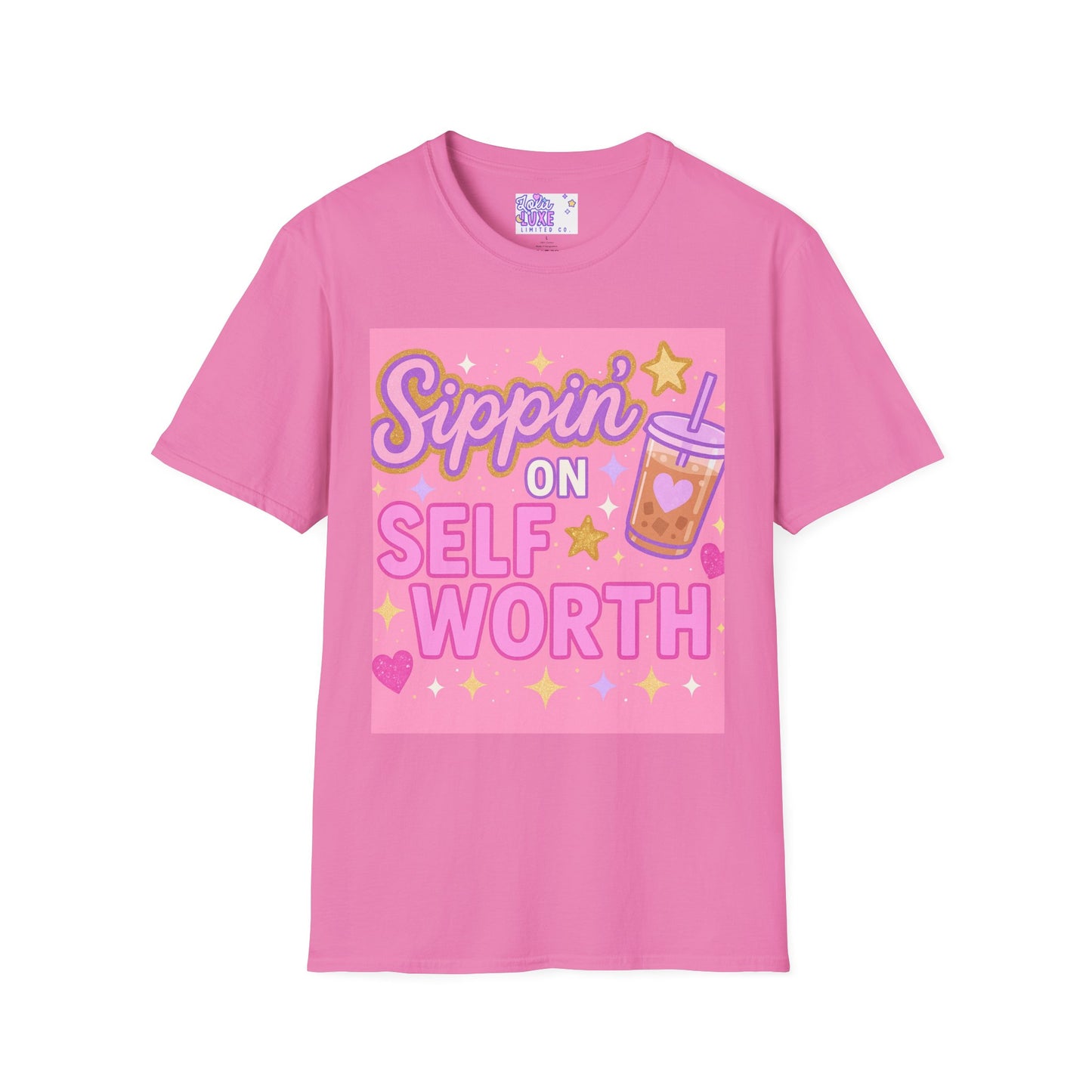 Self Worth Unisex Softstyle T-Shirt - Positive Affirmation Glam Tee