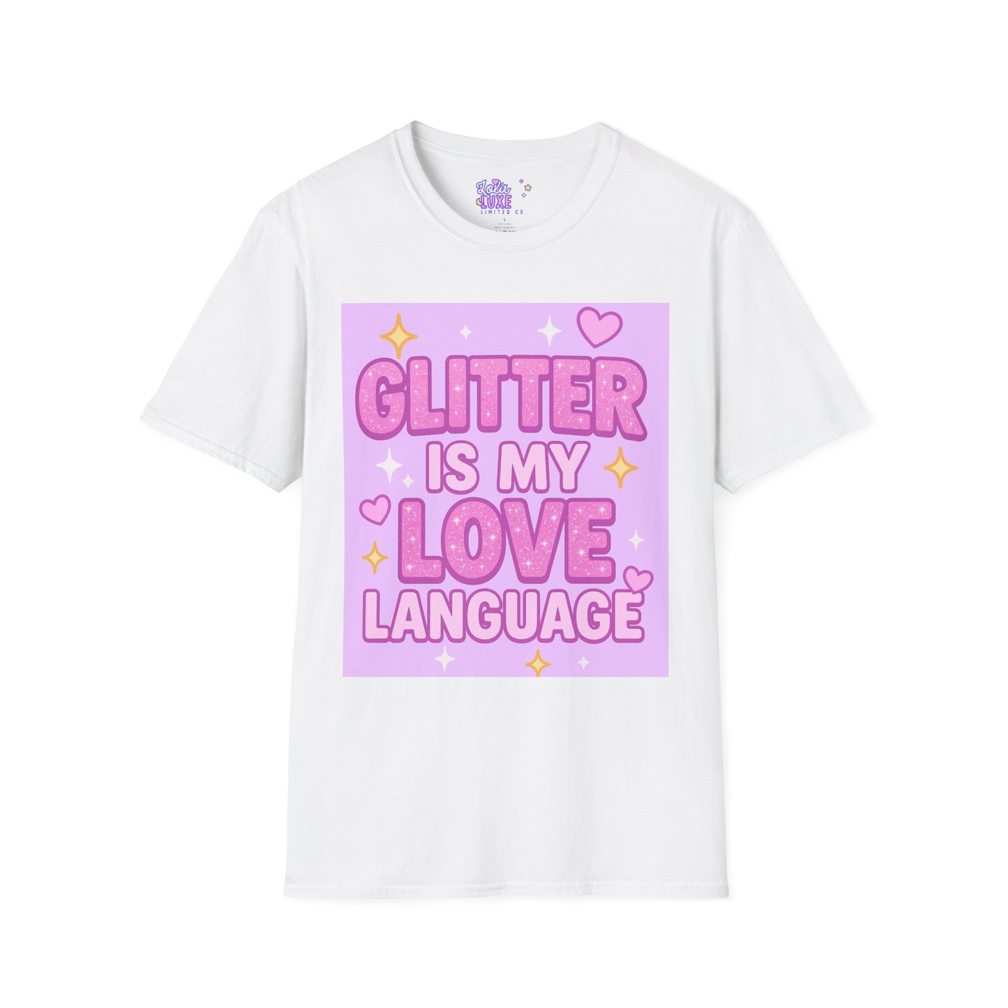 Glitter Is My Love Language Unisex Softstyle Glam Tee