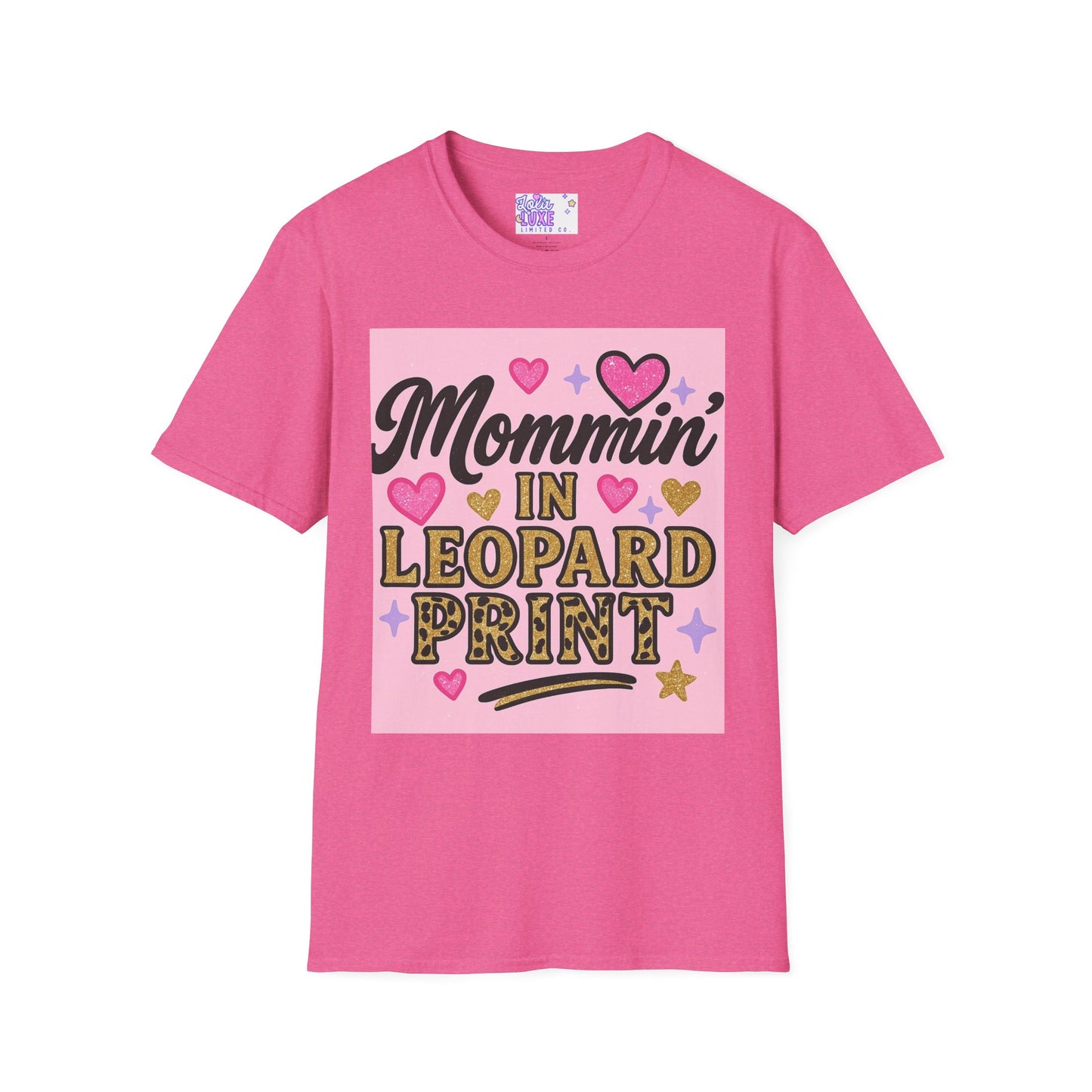 Mommin' in Leopard Print Unisex T-Shirt - Fun & Stylish Apparel for Moms Glam Tee