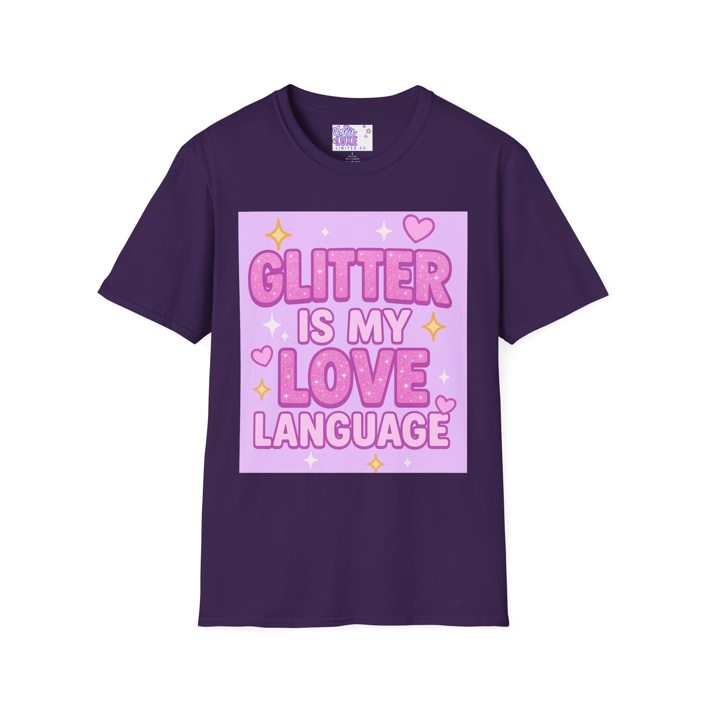 Glitter Is My Love Language Unisex Softstyle Glam Tee