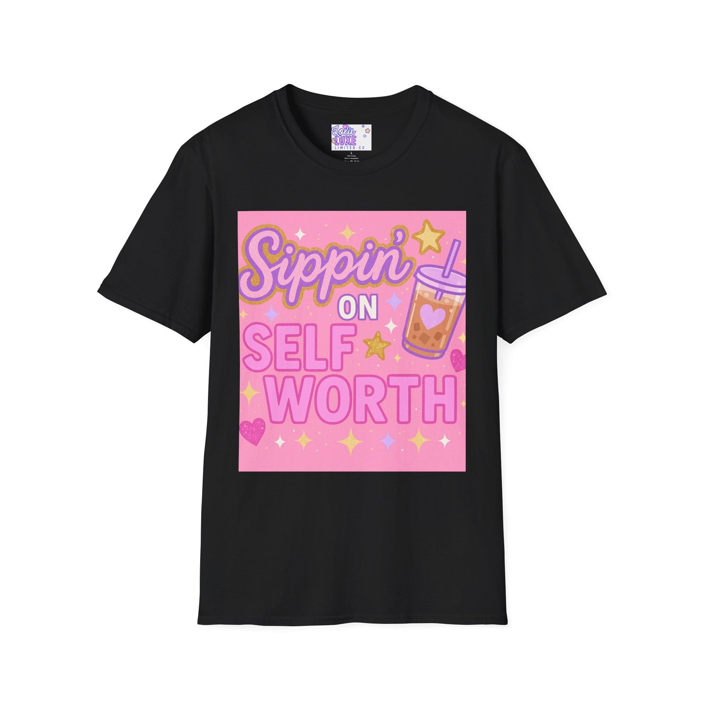 Self Worth Unisex Softstyle T-Shirt - Positive Affirmation Glam Tee