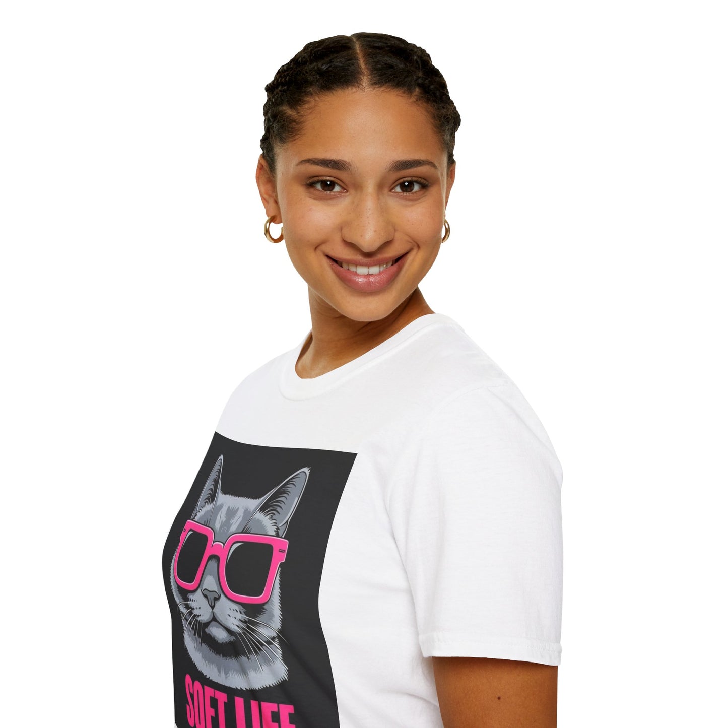 Cool Cat Softstyle T-Shirt | Soft Life Design for Animal Lovers