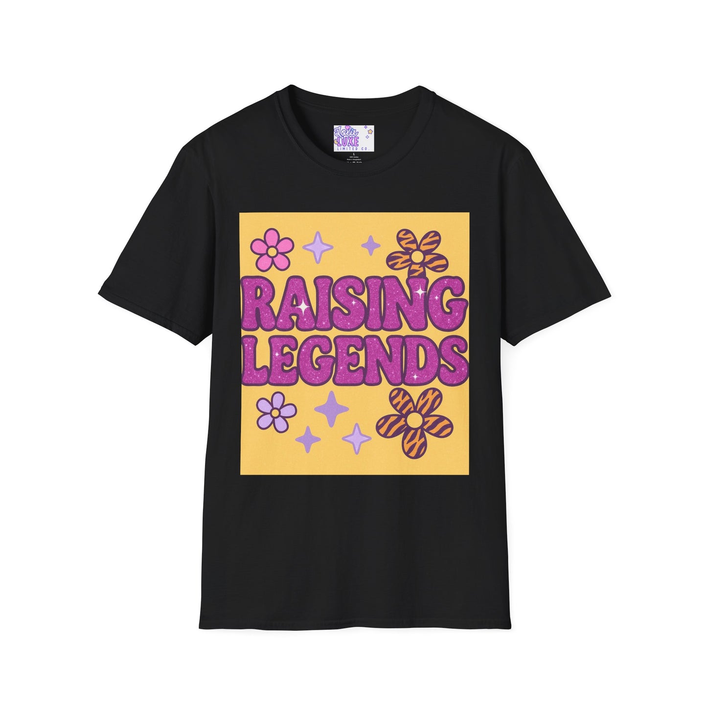 Raising Legends Unisex Softstyle T-Shirt - Vibrant Floral Design for Celebrations