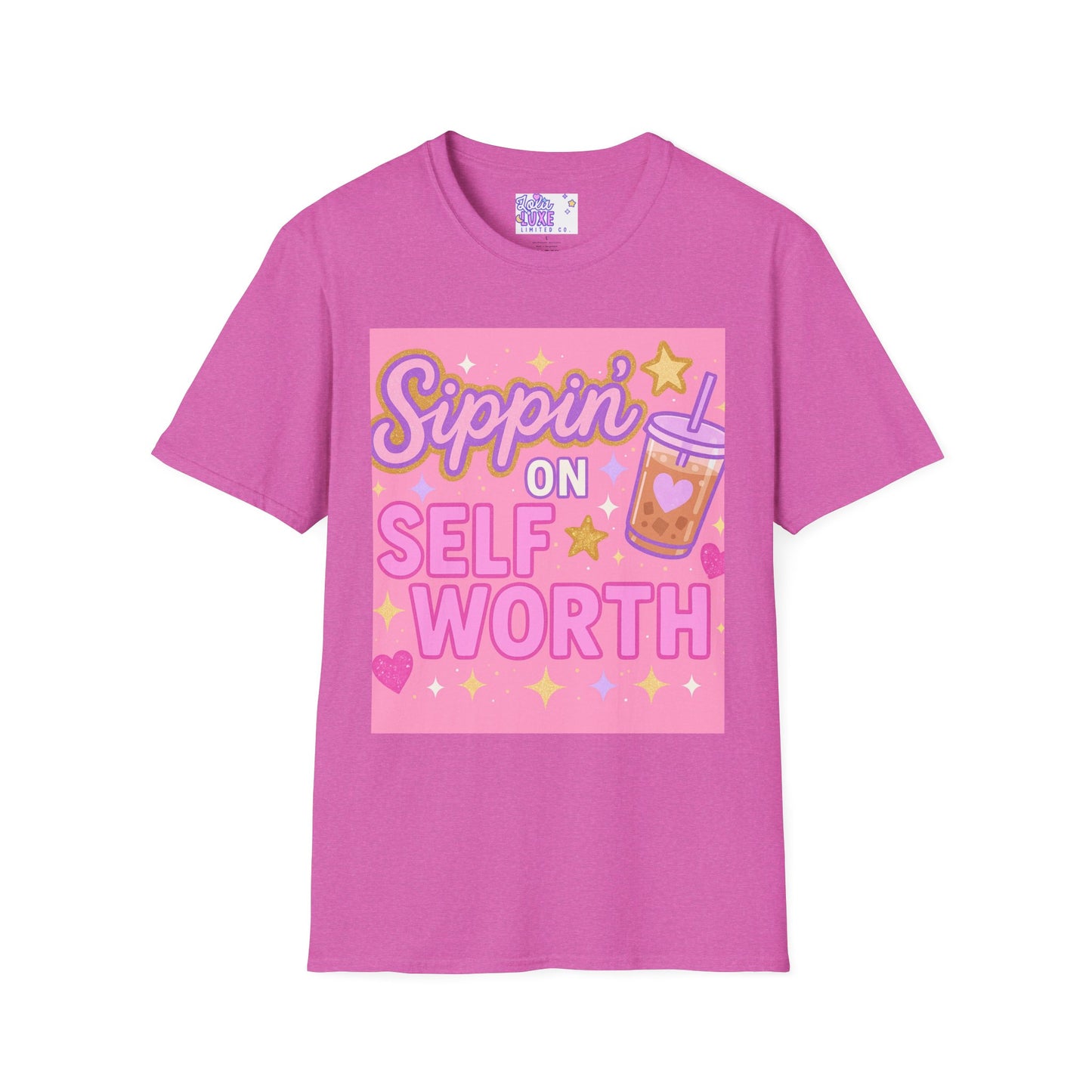 Self Worth Unisex Softstyle T-Shirt - Positive Affirmation Glam Tee