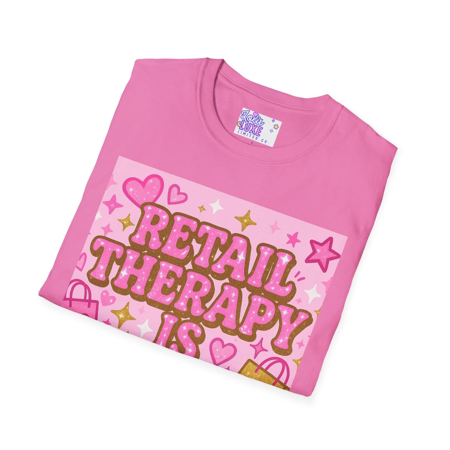 Retail Therapy Unisex Softstyle T-Shirt - Self Care Glam Tee