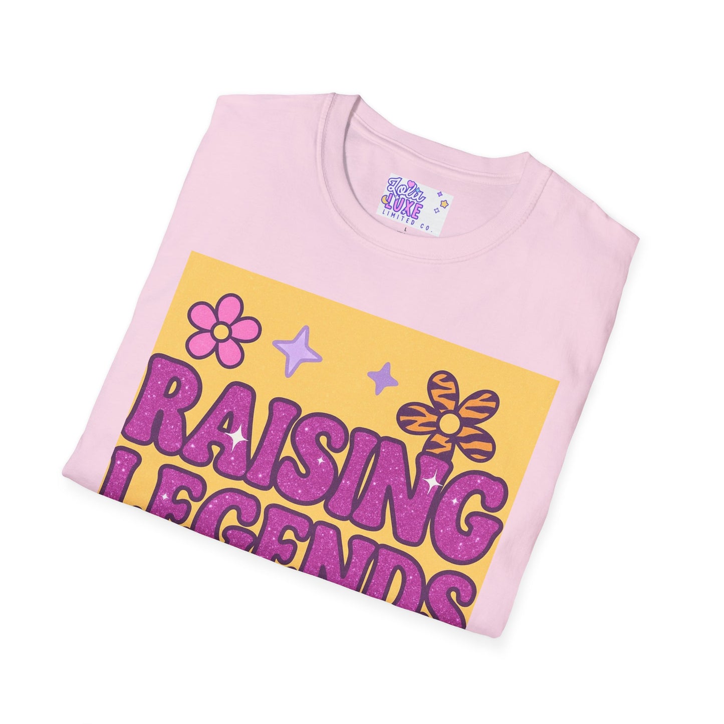 Raising Legends Unisex Softstyle T-Shirt - Vibrant Floral Design for Celebrations