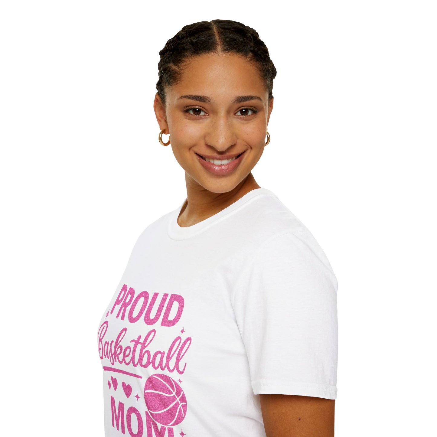 "Proud Basketball Mom" Softstyle T-Shirt - Customizable Fan Tee