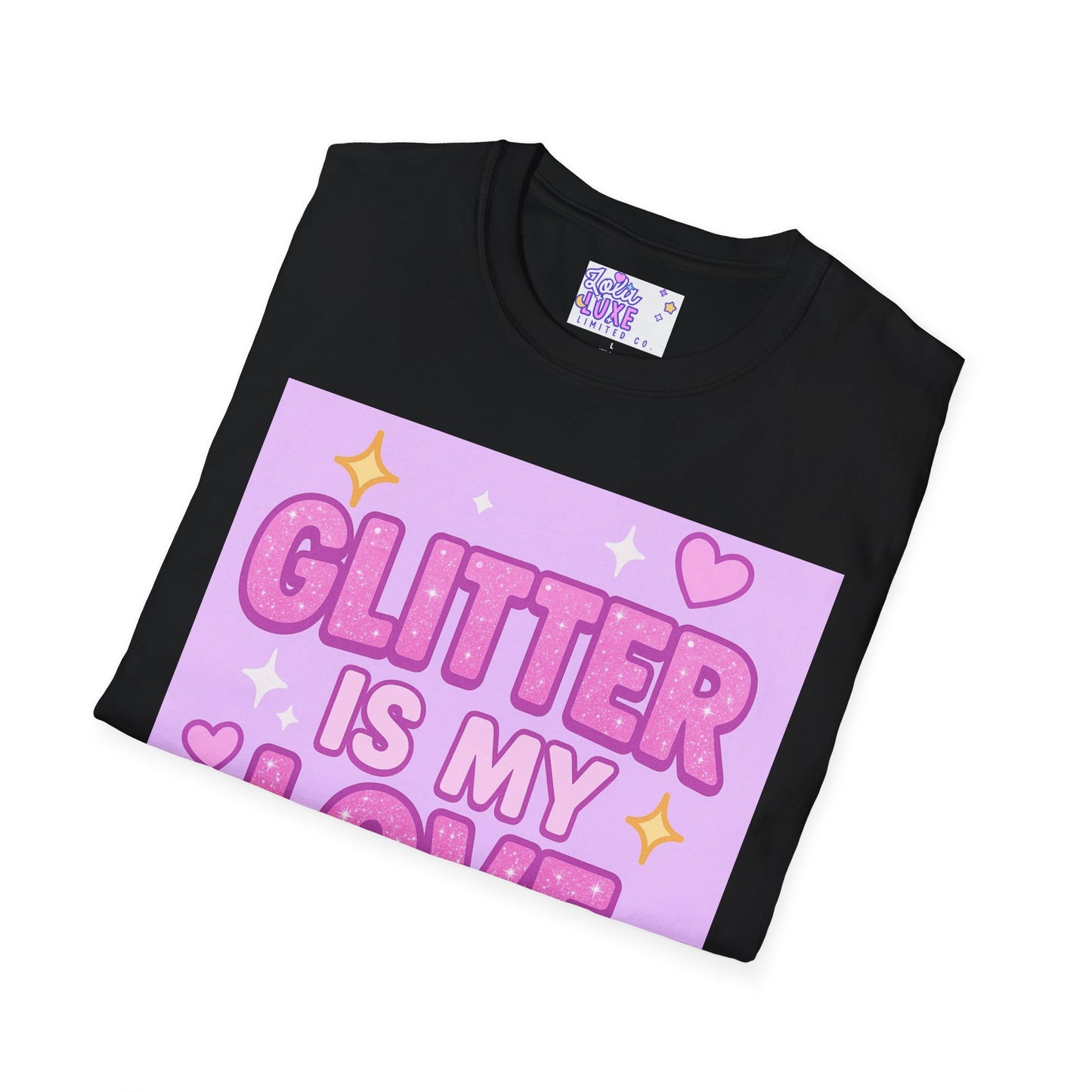 Glitter Is My Love Language Unisex Softstyle Glam Tee