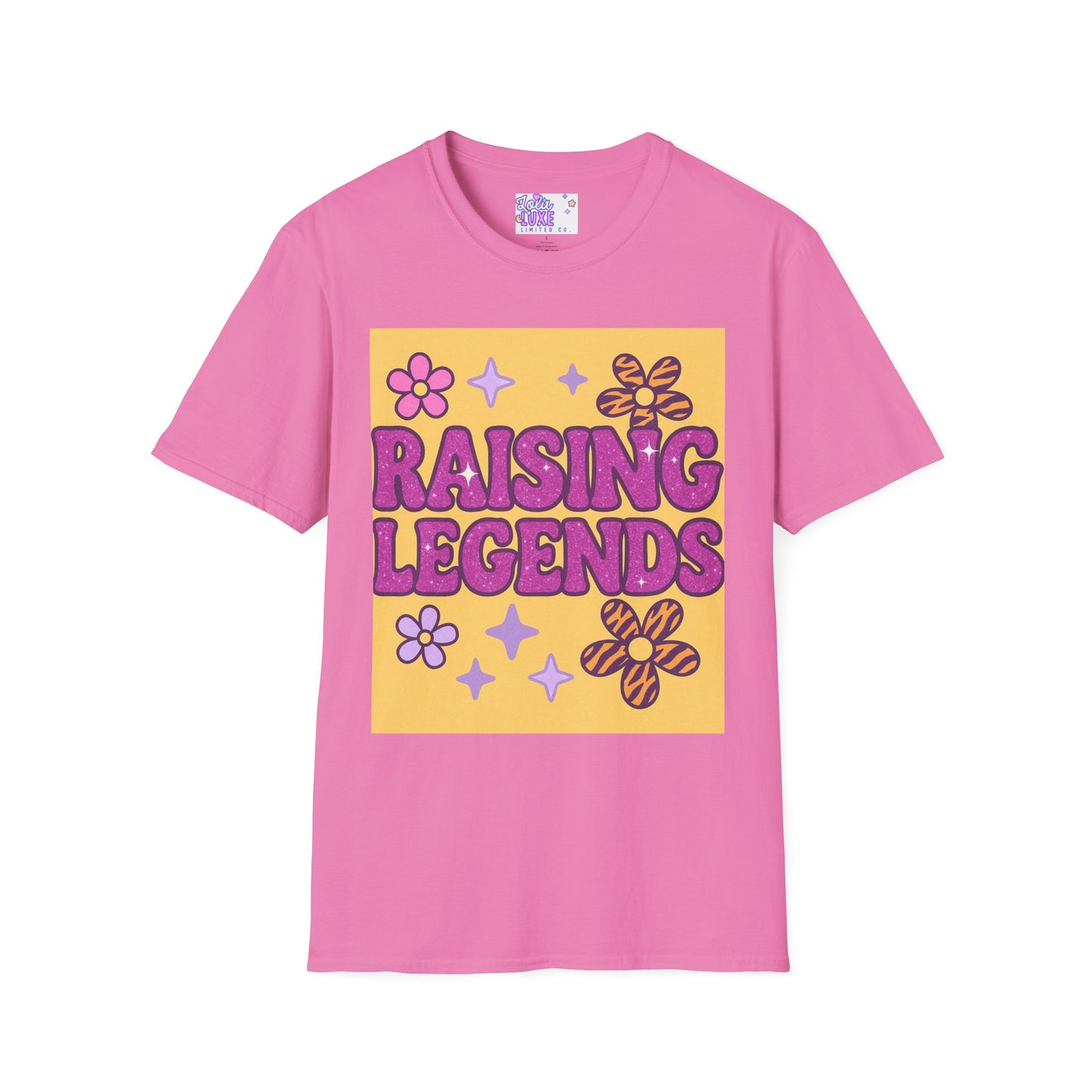 Raising Legends Unisex Softstyle T-Shirt - Vibrant Floral Design for Celebrations