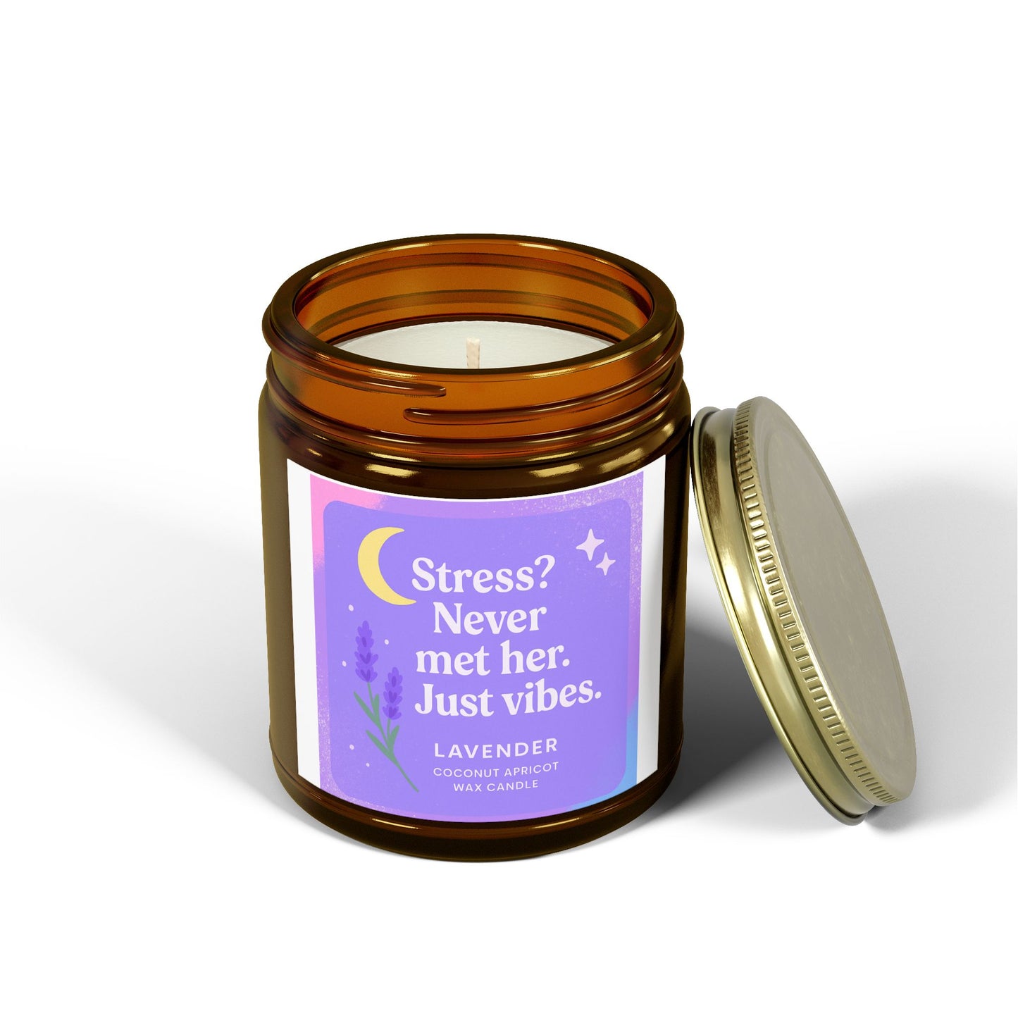 Lavender Scented Candles, Coconut Apricot Wax (4oz, 9oz)