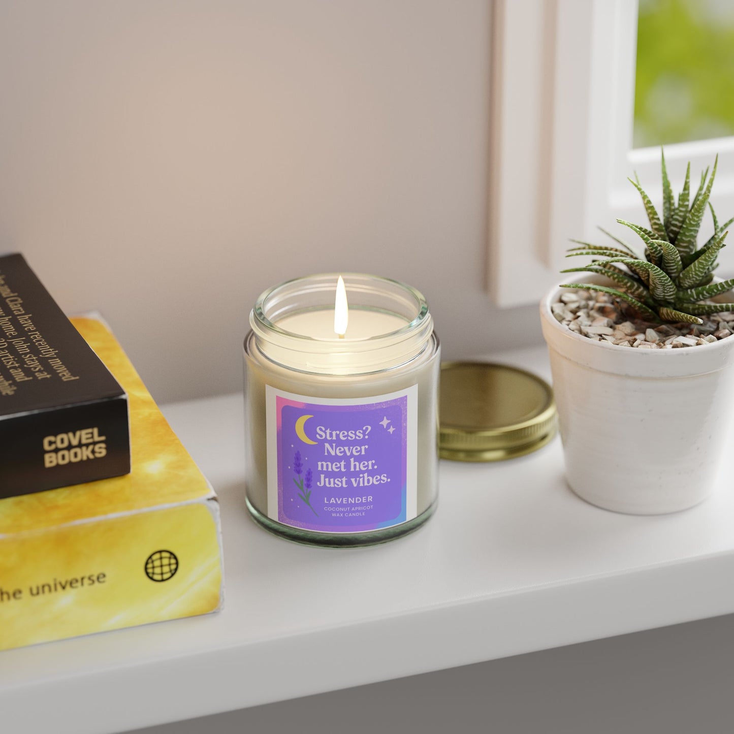 Lavender Scented Candles, Coconut Apricot Wax (4oz, 9oz)