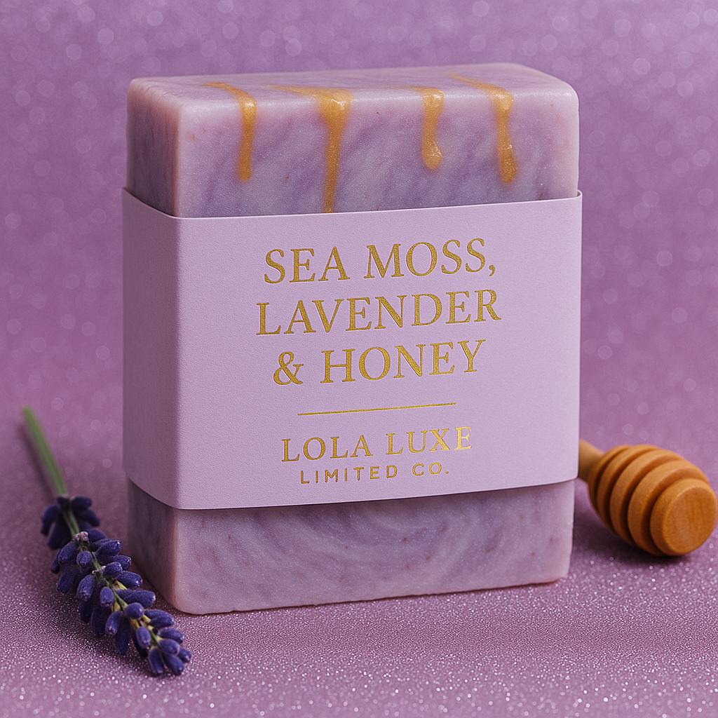 Sea Moss, Lavender & Honey Soap – Calming Handmade Bar for Sensitive & Dry Skin | Lola Luxe Limited Co.
