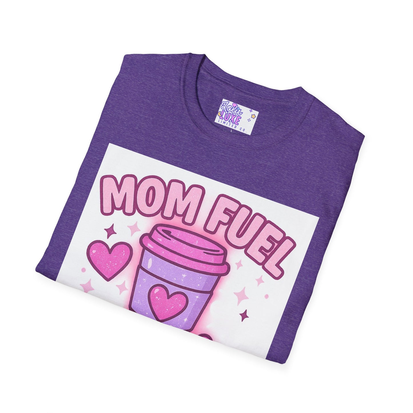 Mom Fuel T-Shirt - Coffee, Chaos & Cuddles - Fun Unisex Softstyle Glam Tee