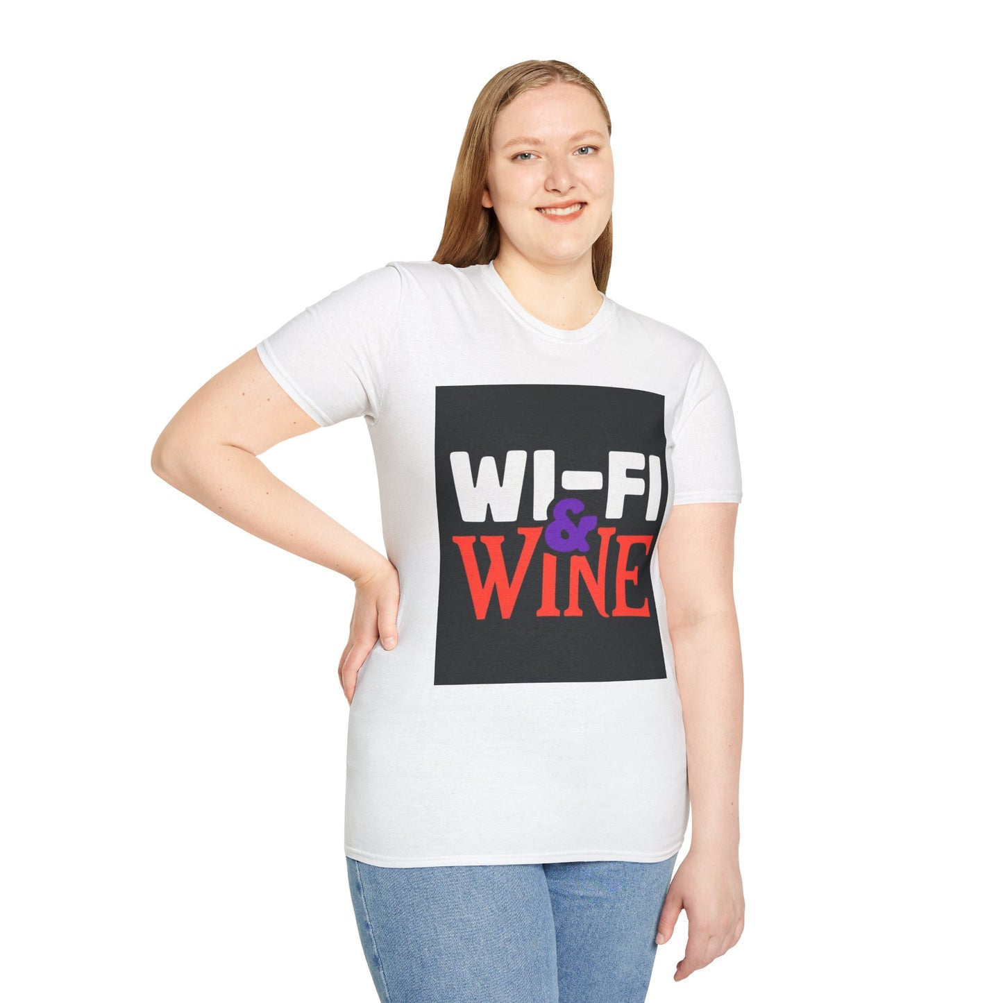 "Wi-Fi & Wine" Softstyle T-Shirt - Perfect Gift for Wine Lovers