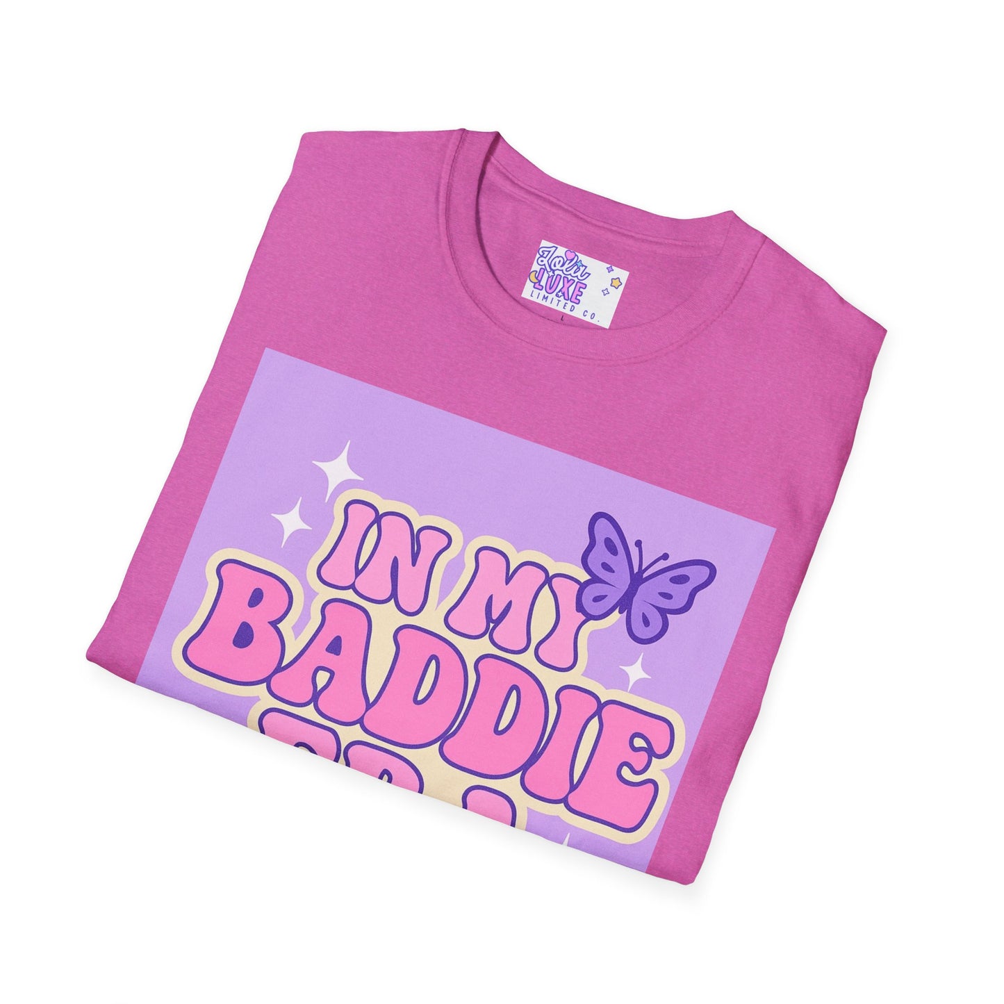 In My Baddie Era Unisex Softstyle Glam Tee - Trendy Graphic Tee for Confident Fashion Lovers