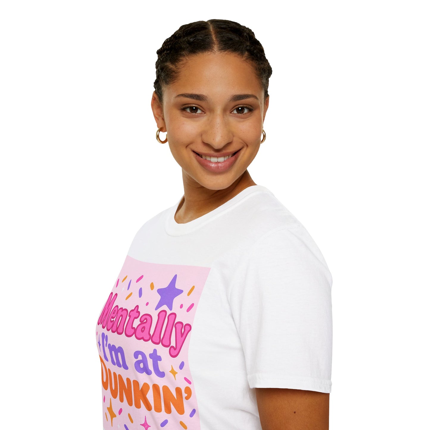 Mentally I'm at Dunkin' Unisex Softstyle T-Shirt - Fun Coffee Lover GlamTee