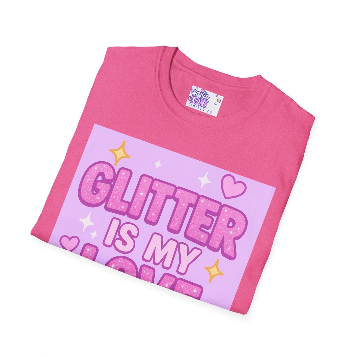 Glitter Is My Love Language Unisex Softstyle Glam Tee